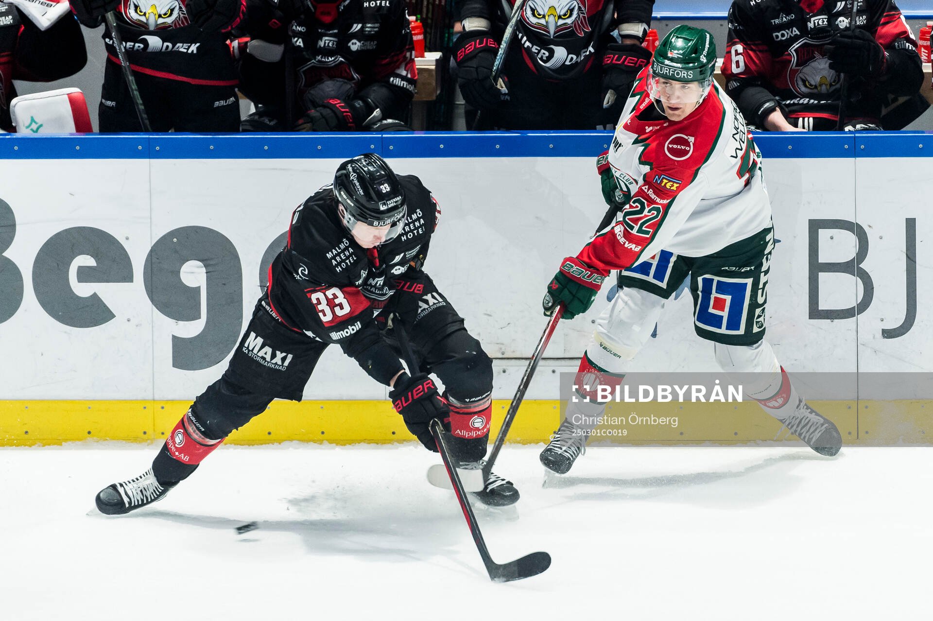 Malmö Redhawks Lassi Thomson och Frölundas Linus Nässen