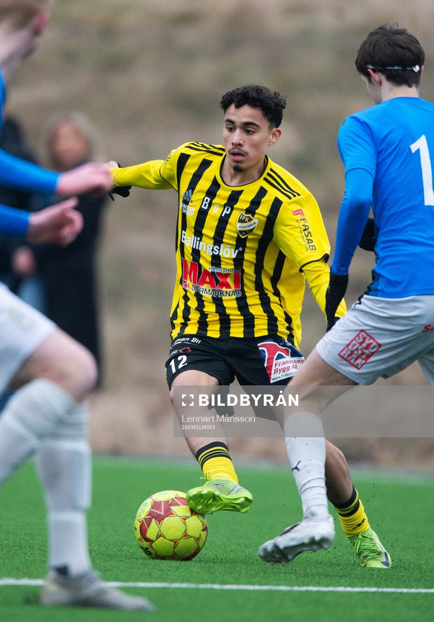 IFK Hässleholms Zeidan Sala i träningsmatchen mellan IFK