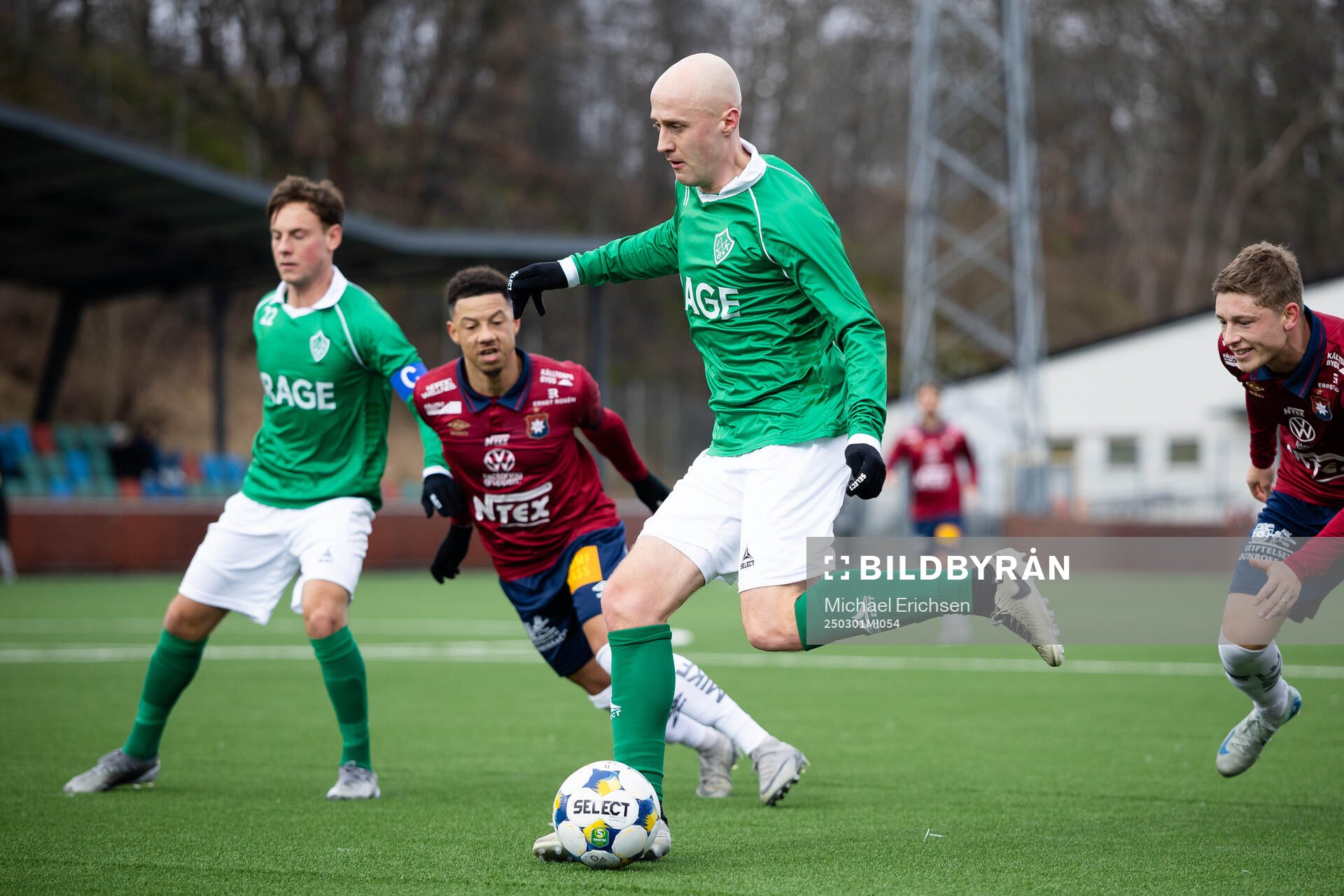 Brages Anton Lundin under fotbollsmatchen i Svenska Cupen mellan Örgryte och Brage den 1 mars 2025 i Göteborg. 