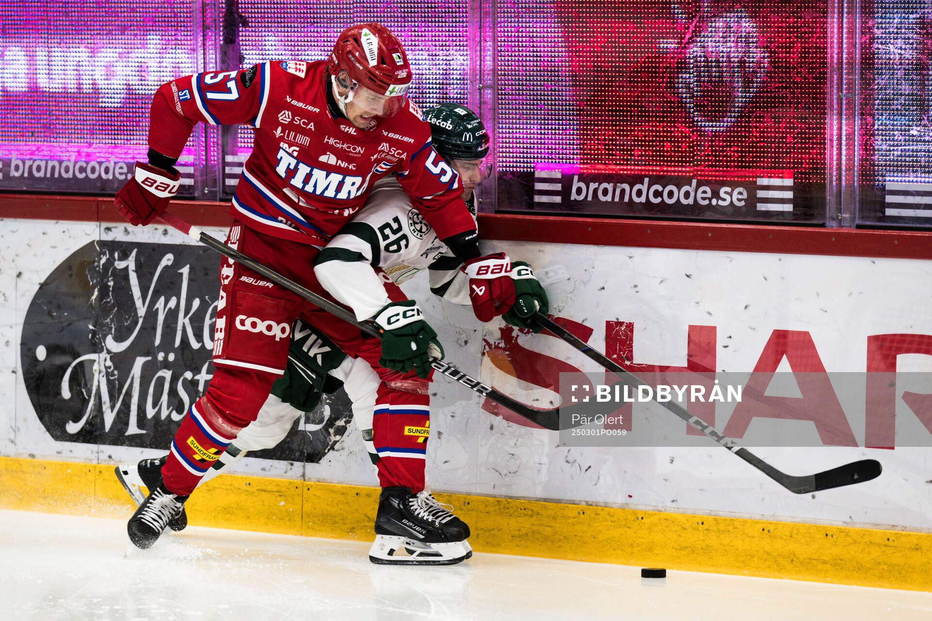 Timrås Anton Wedin och Färjestads Joel Nyström