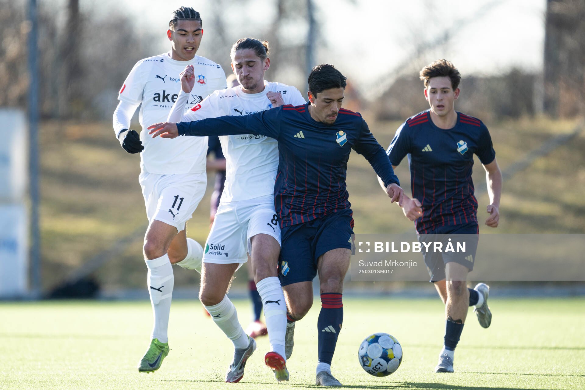 Helsingborgs Milan Silva Rasmussen och Ervin Gigovic och