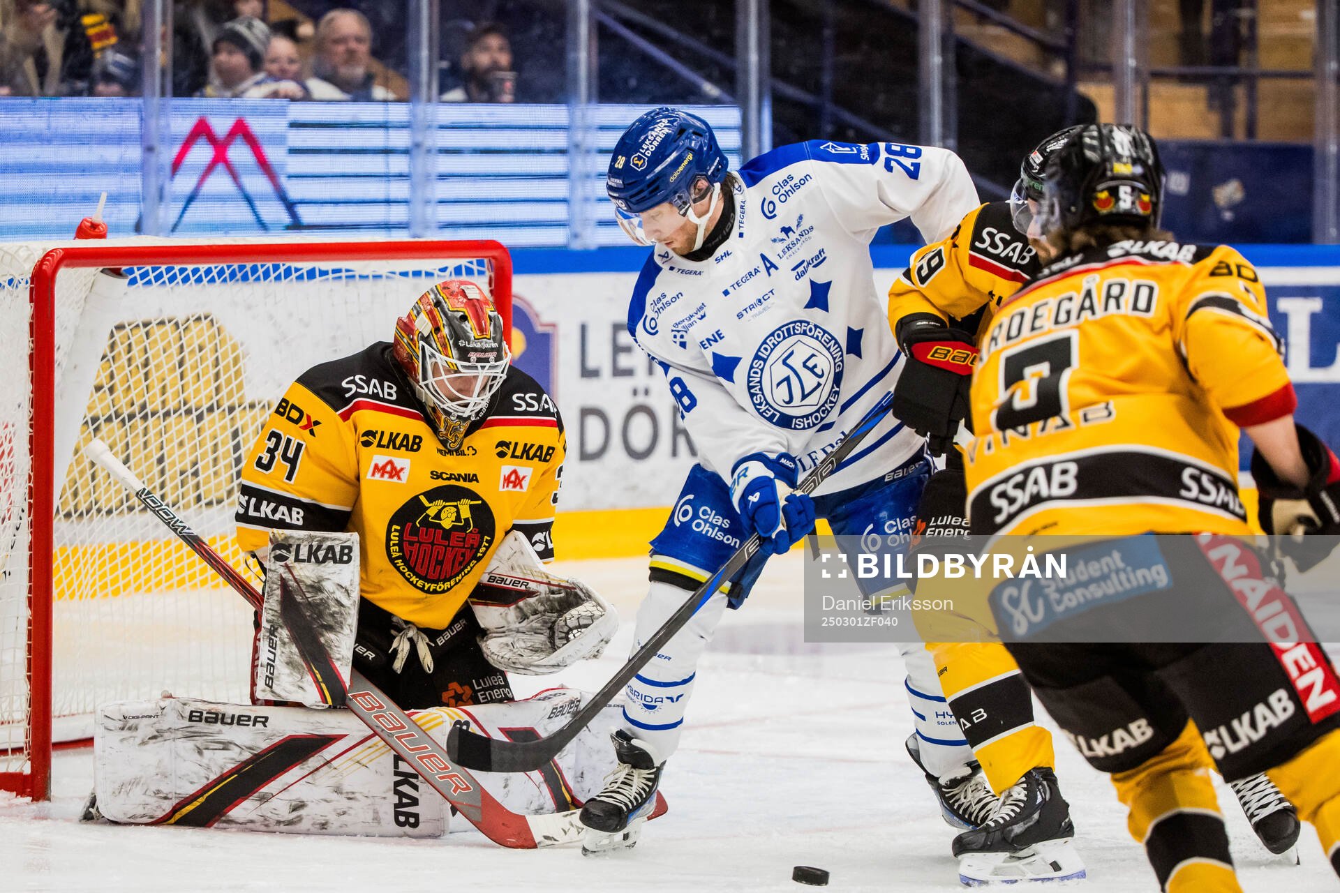 Luleås målvakt Joel Lassinantti och Leksands Justin Glenn