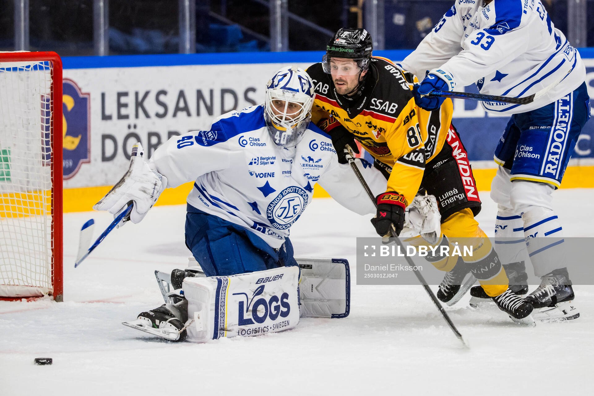 Leksands målvakt Mantas Armalis och Luleås Mathias Bromé