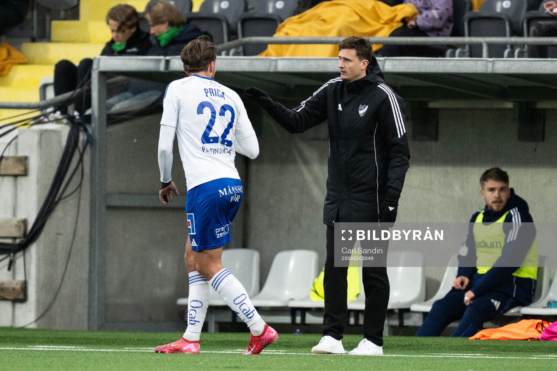 IFK Norrköpings Tim Prica och tränare Martin Falk