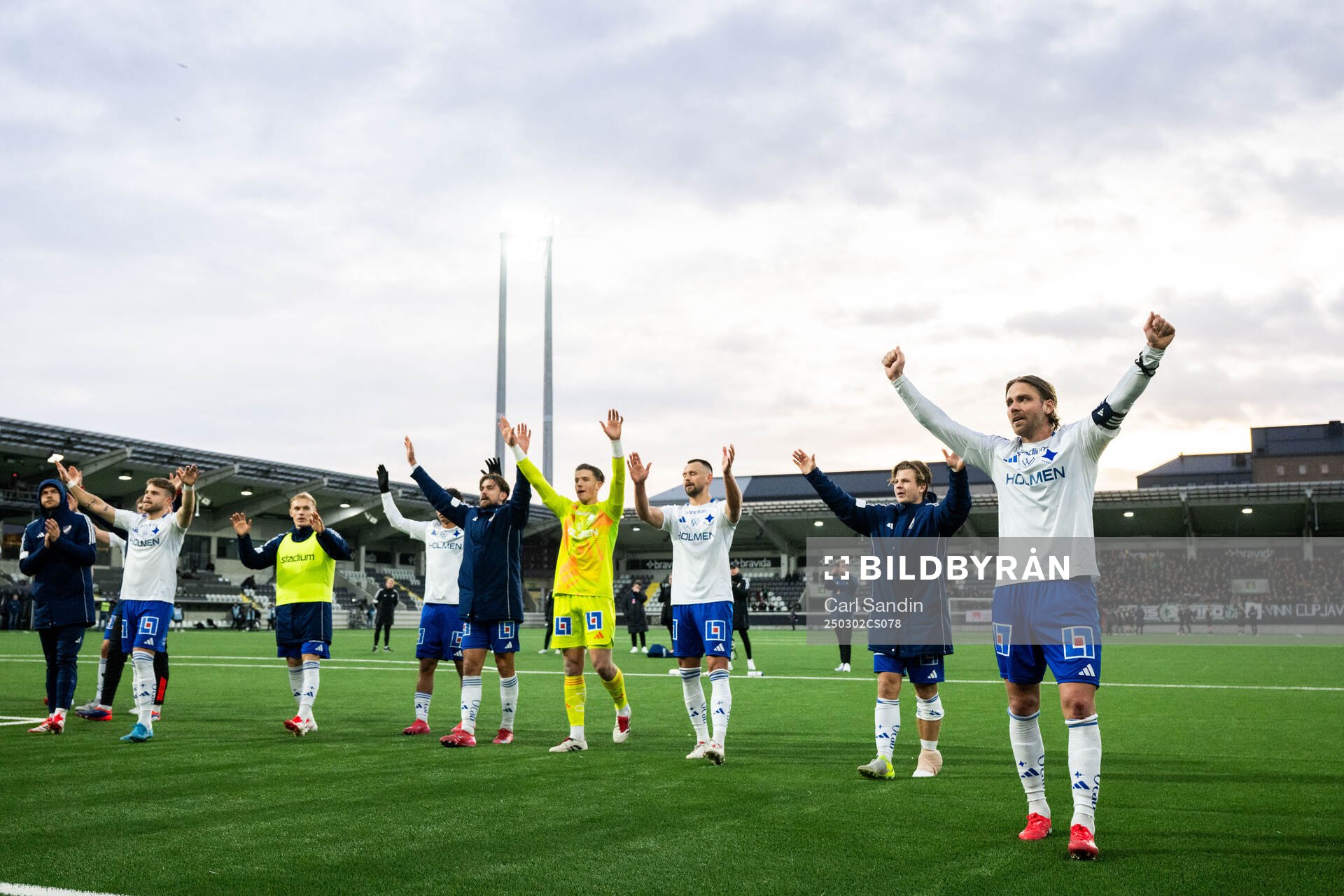 IFK Norrköpings Christoffer Nyman jublar efter fotbollsmatchen i Svenska Cupen mellan GAIS och IFK Norrköping den 2 mars 2025 i Göteborg.