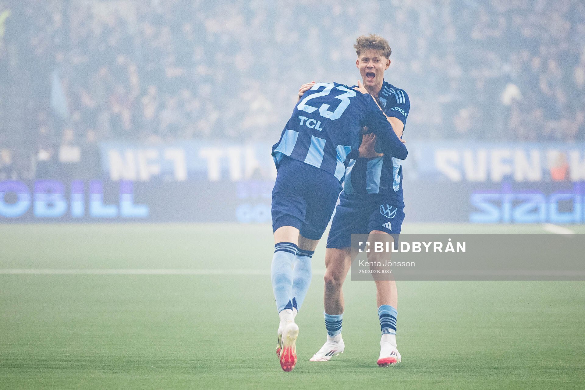 Djurgårdens Patric Åslund och Nino Zugelj jublar