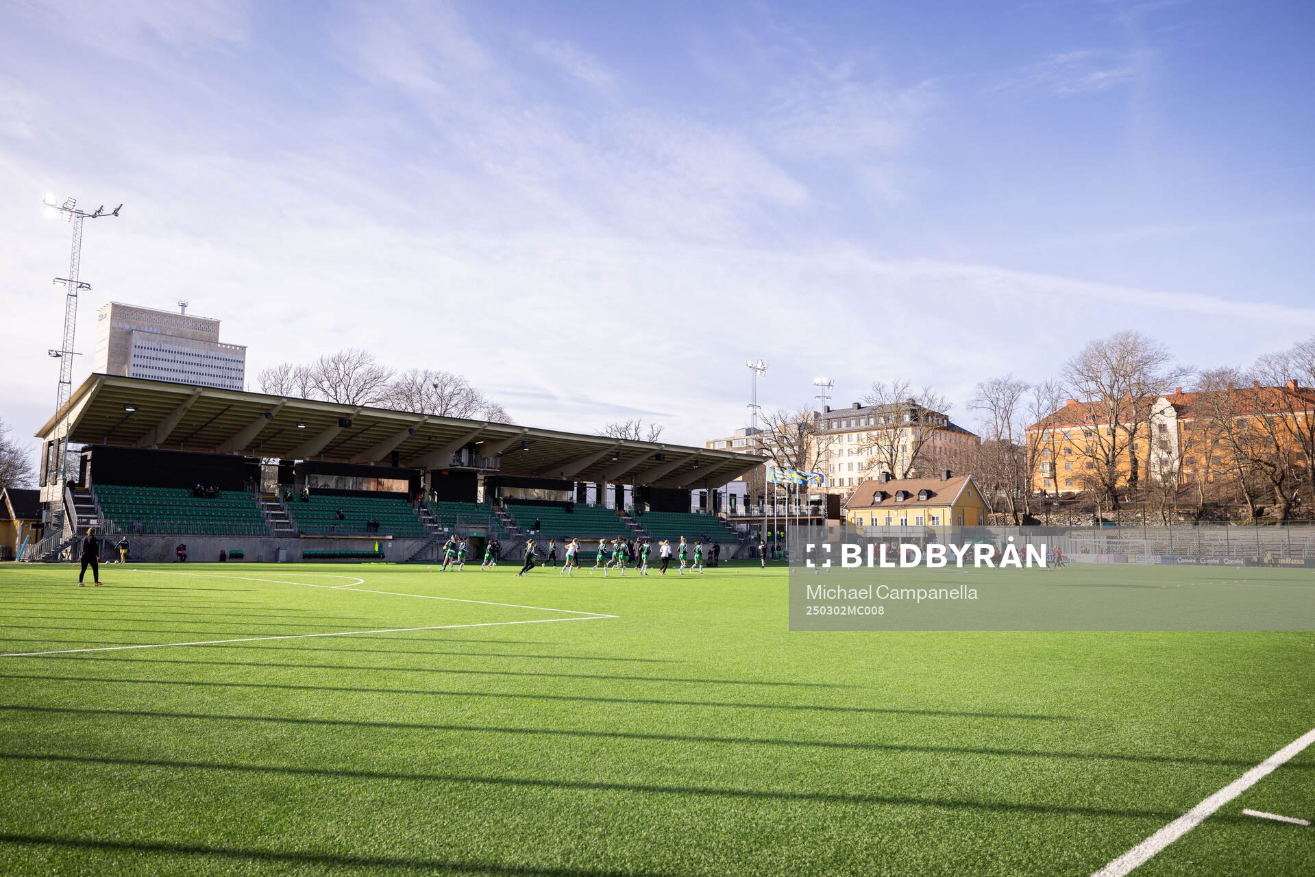 Generell vy på  Hammarby IP innan fotbollsmatchen i