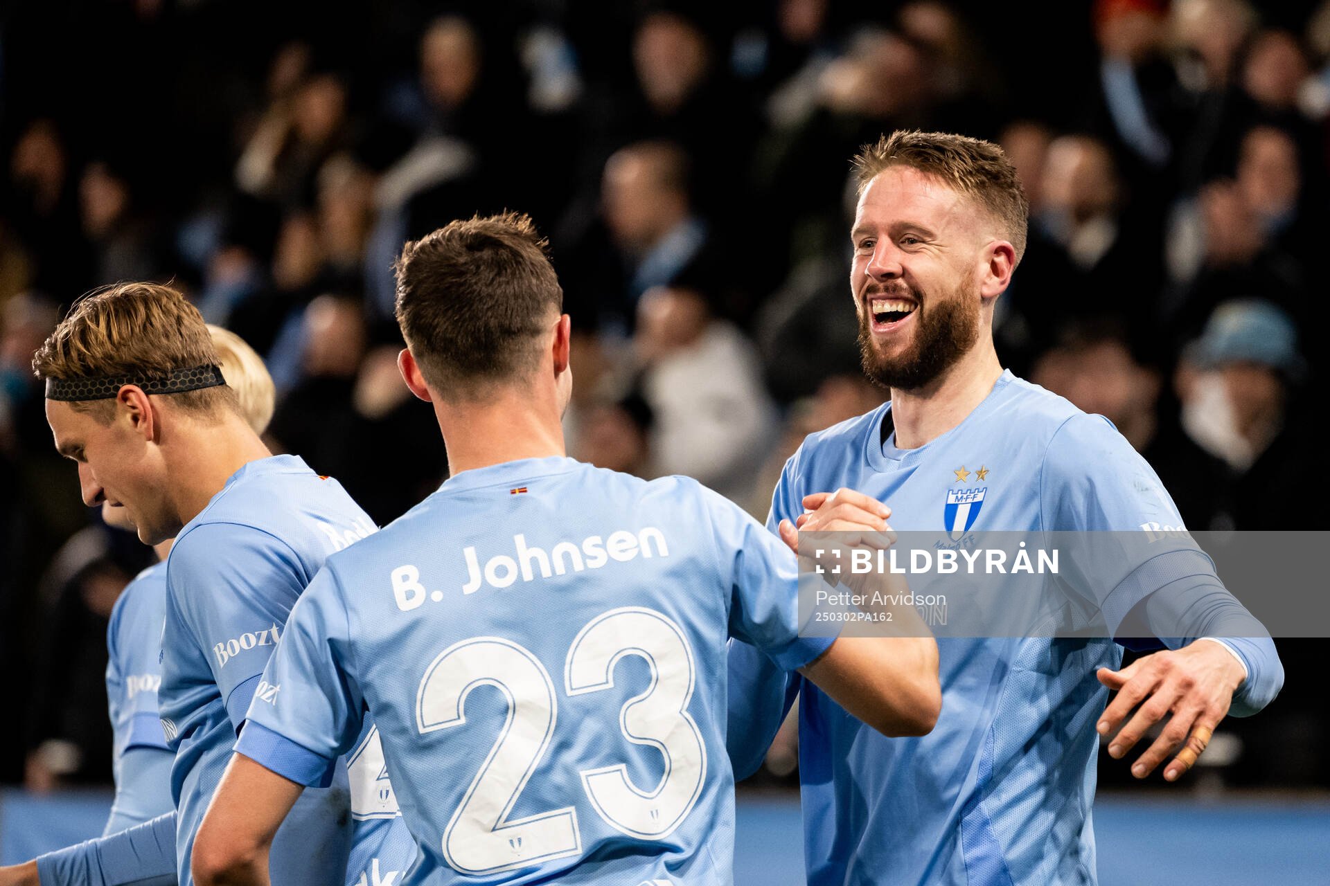 Malmö FFs Pontus Jansson jublar med Lasse Berg Johnsen