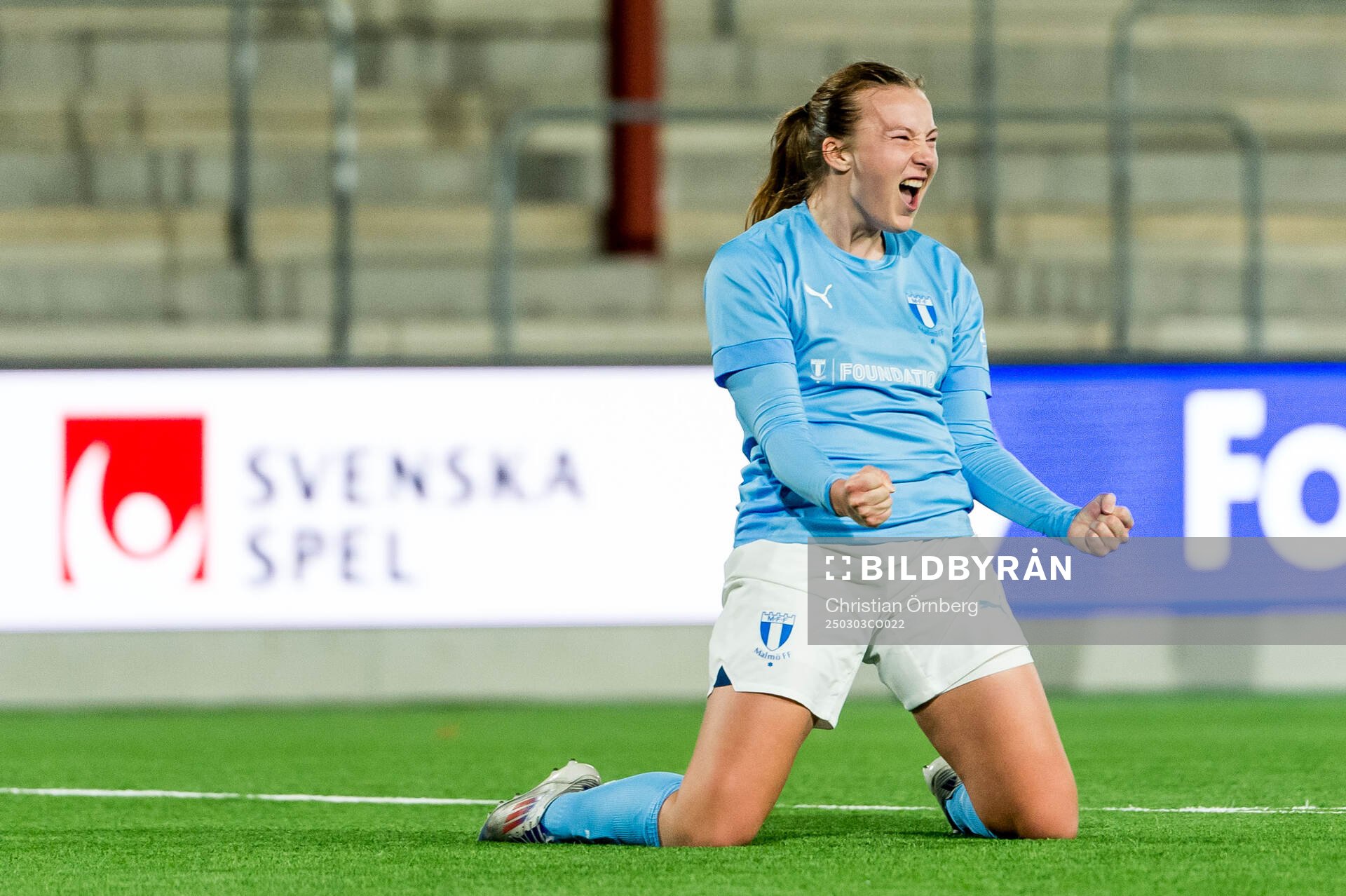 Malmö FFs Sara Kanutte Sørensen Fornes jublar