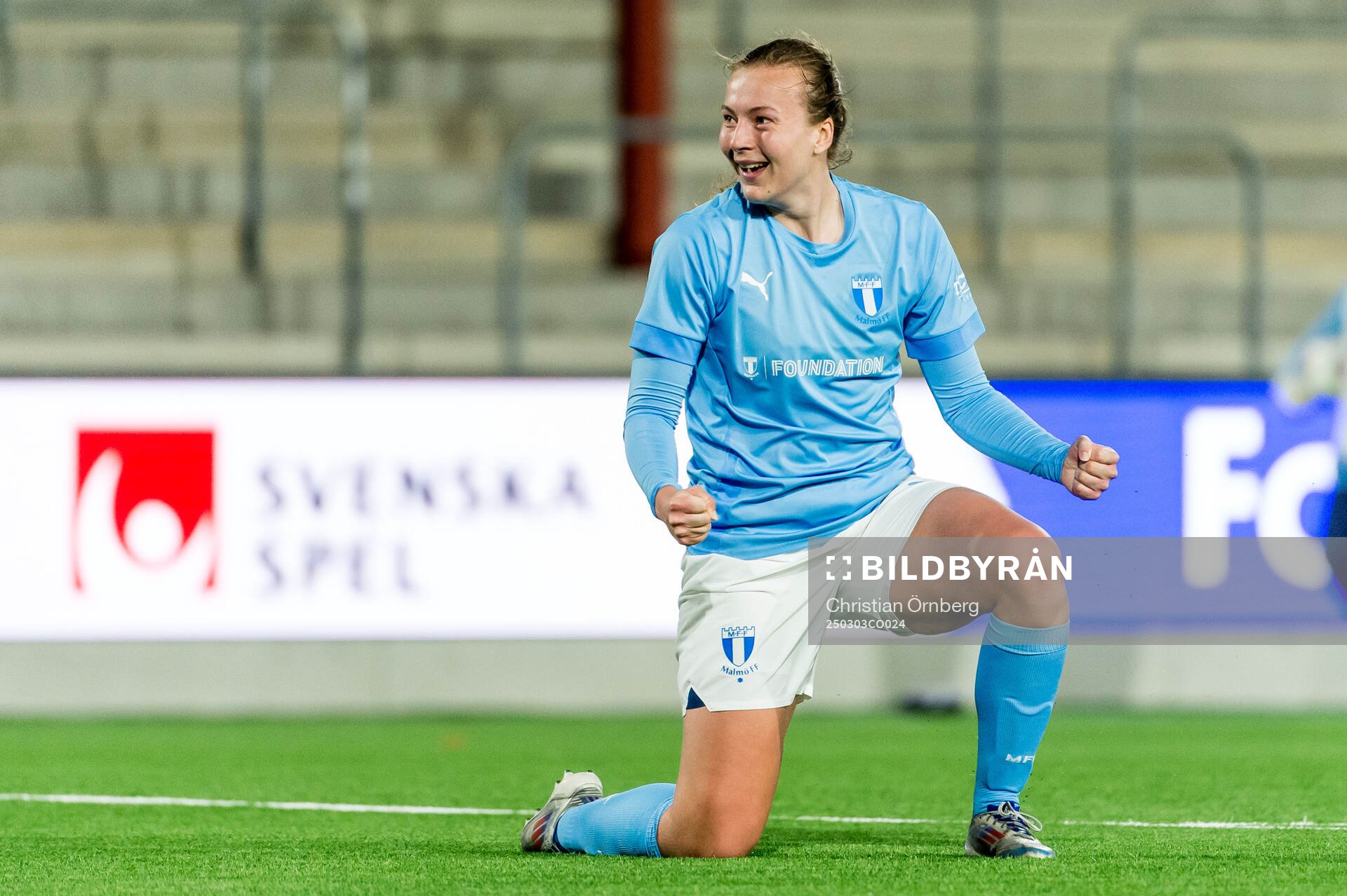 Malmö FFs Sara Kanutte Sørensen Fornes jublar