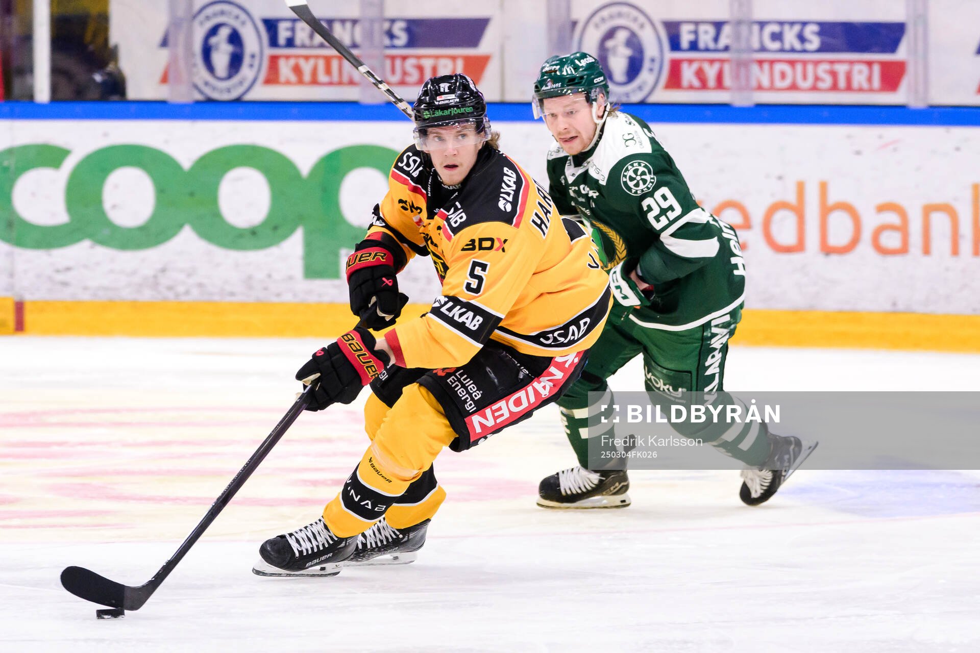 Luleås Marcus Hardegård och Färjestads Oskar Steen