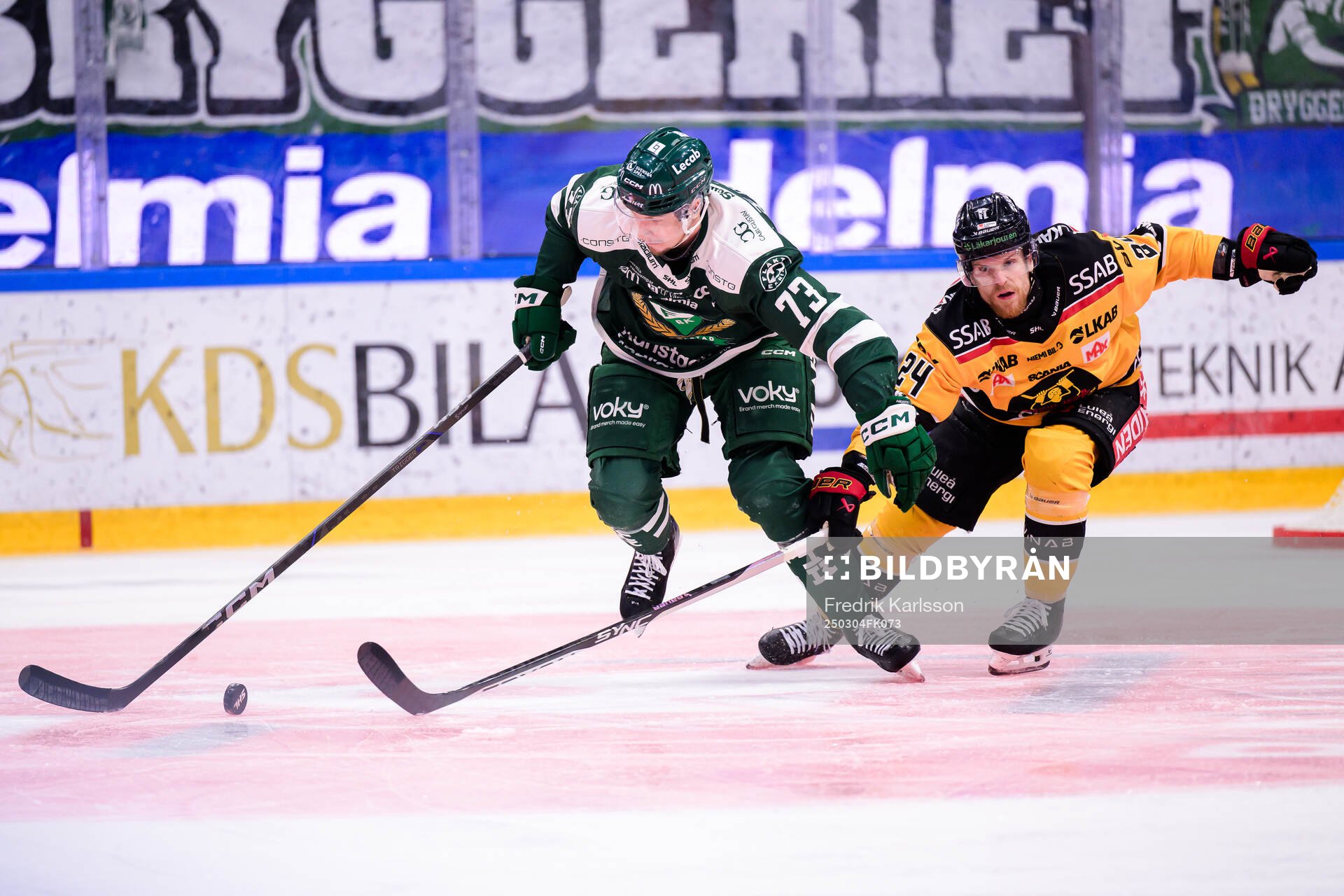Färjestads Adam Ollas Mattsson och Luleås Brendan