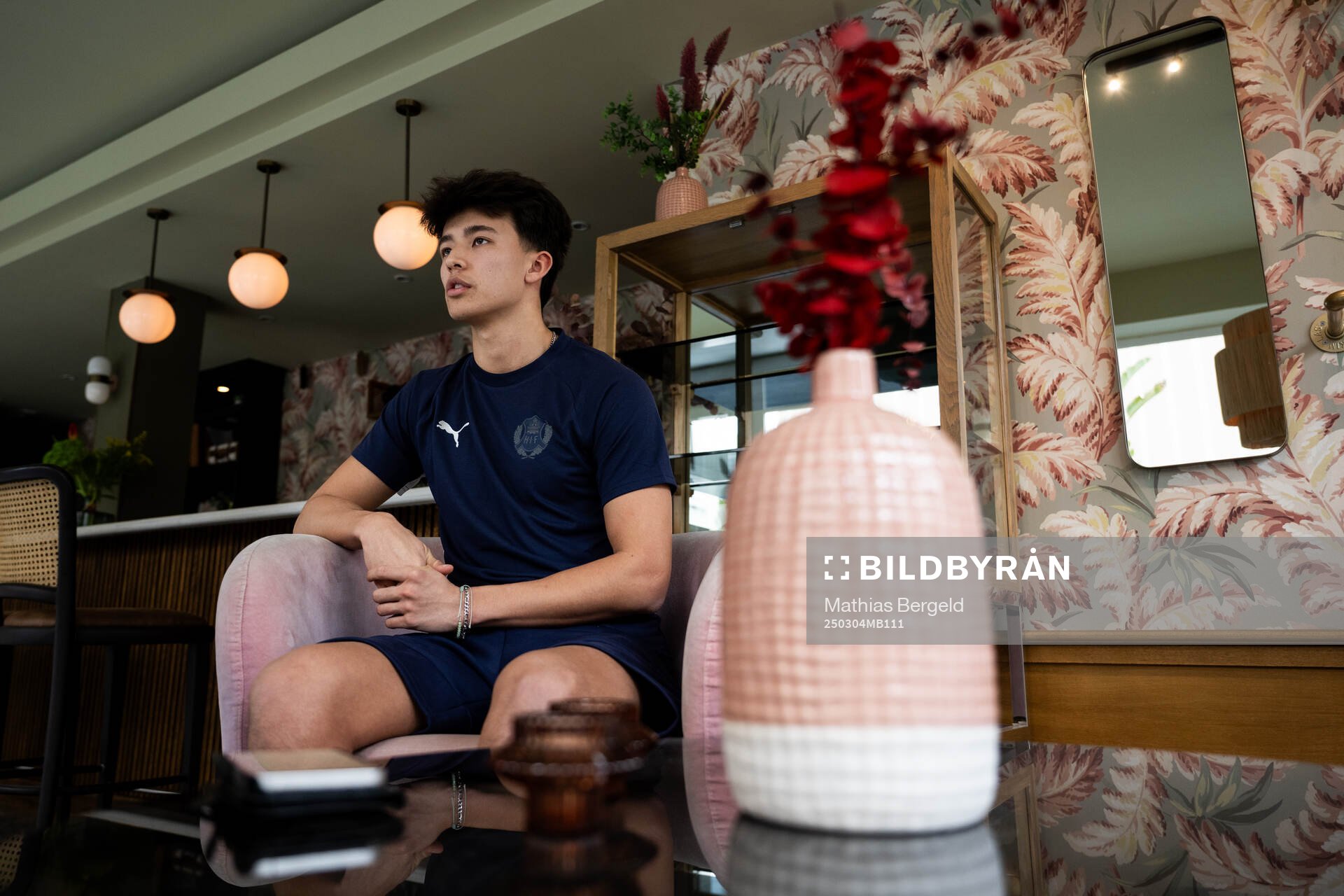 Helsingborgs Max Bjurström under en intervju den 4 mars 2025 i Palma de Mallorca. 