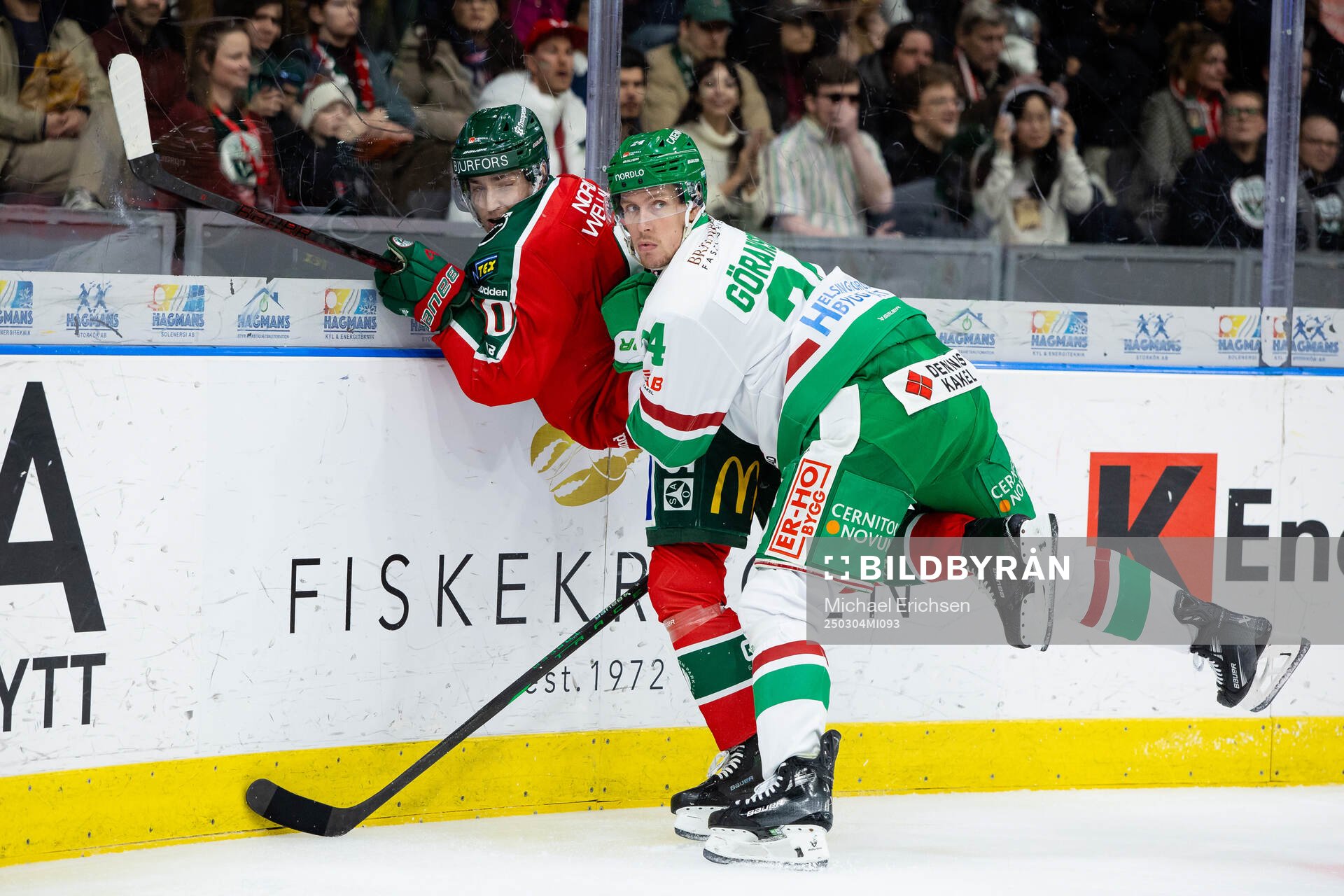 Frölundas Jacob Peterson och Rögles Mattias Göransson