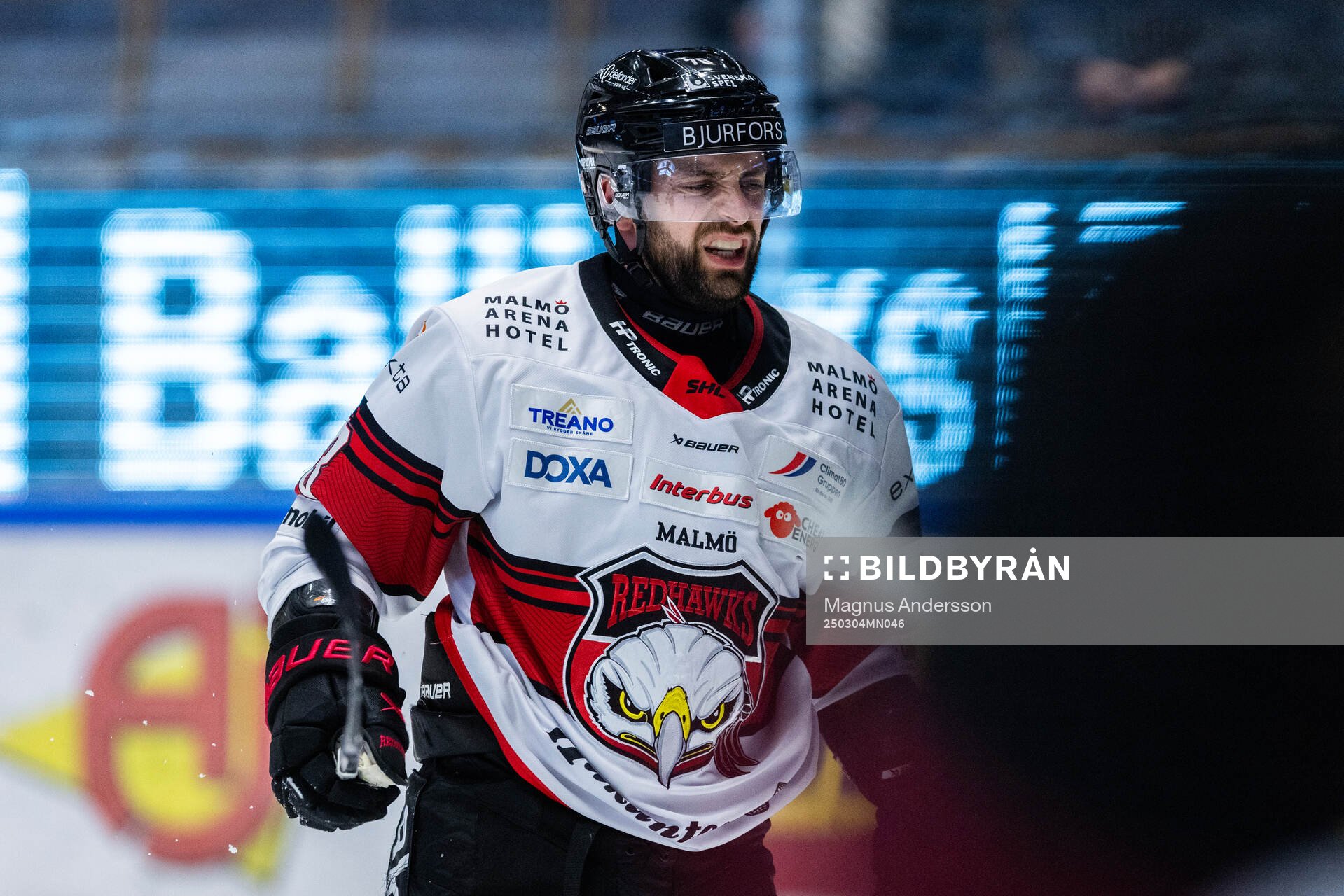 Malmö Redhawks Robin Hanzl har ont