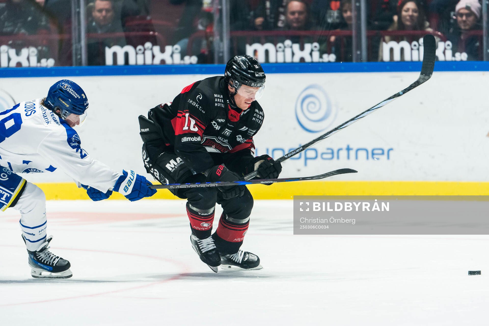 Malmö Redhawks Matias Lassen och Leksands Justin Glenn