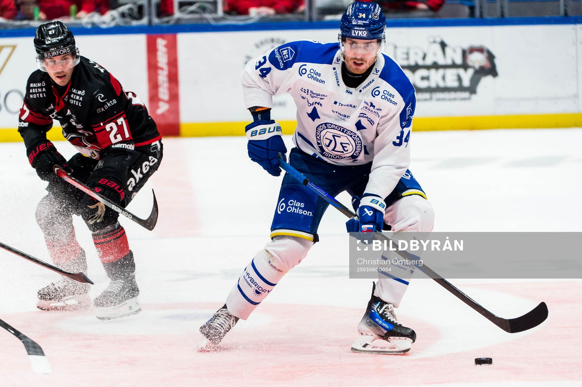 Leksands Peter Cehlarik och Malmö Redhawks Henrik Haapala