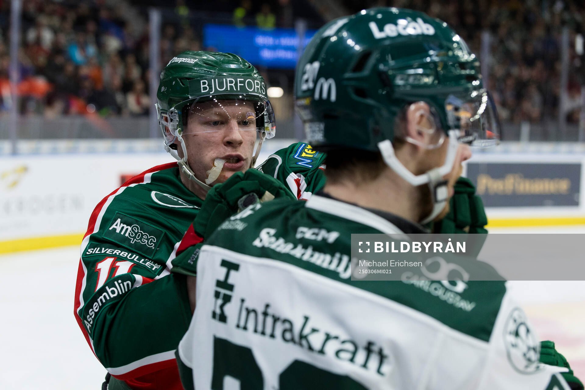 Frölundas Oskar Wahlberg och Färjestads Marcus Westfält