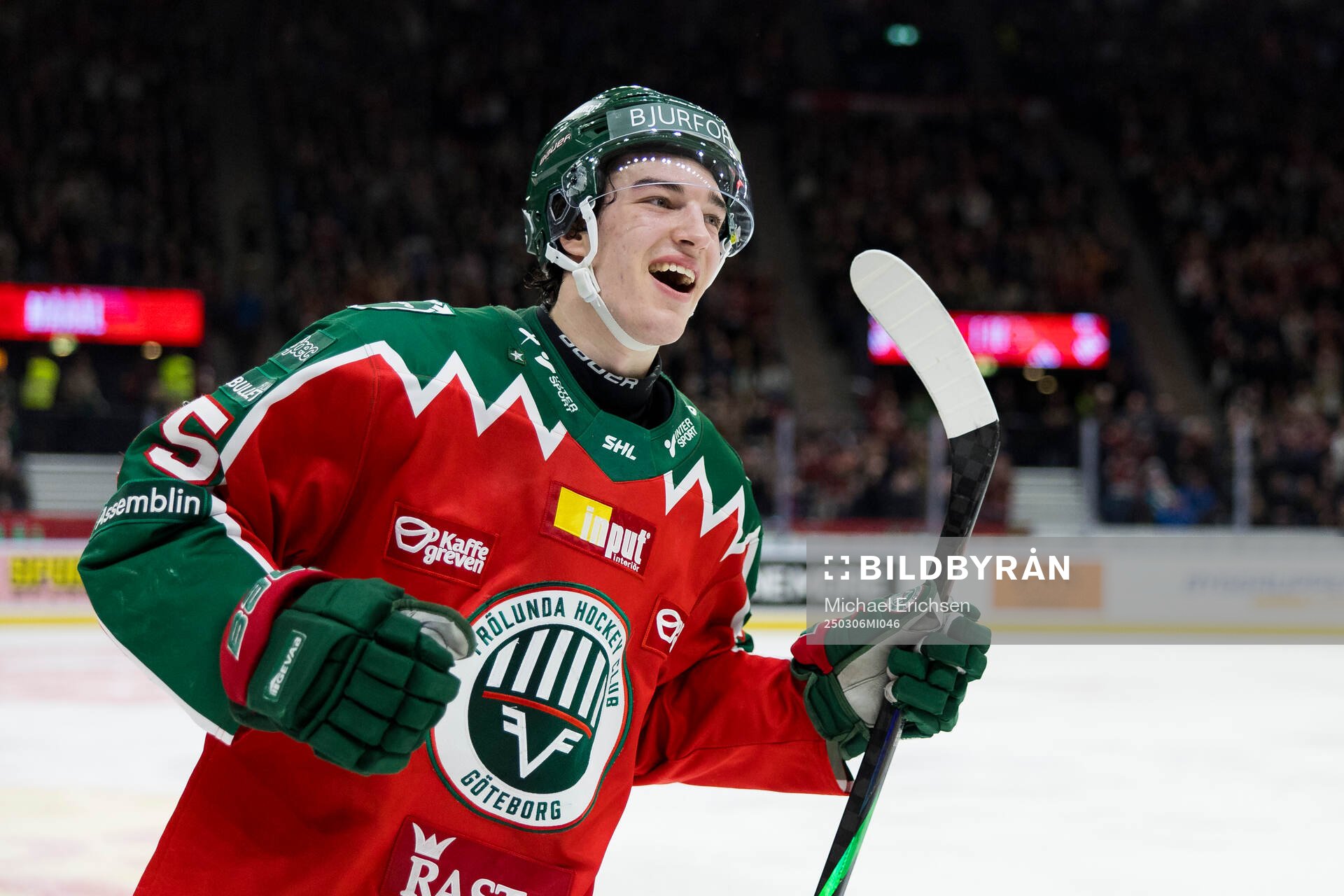 Frölundas David Edstrom jublar