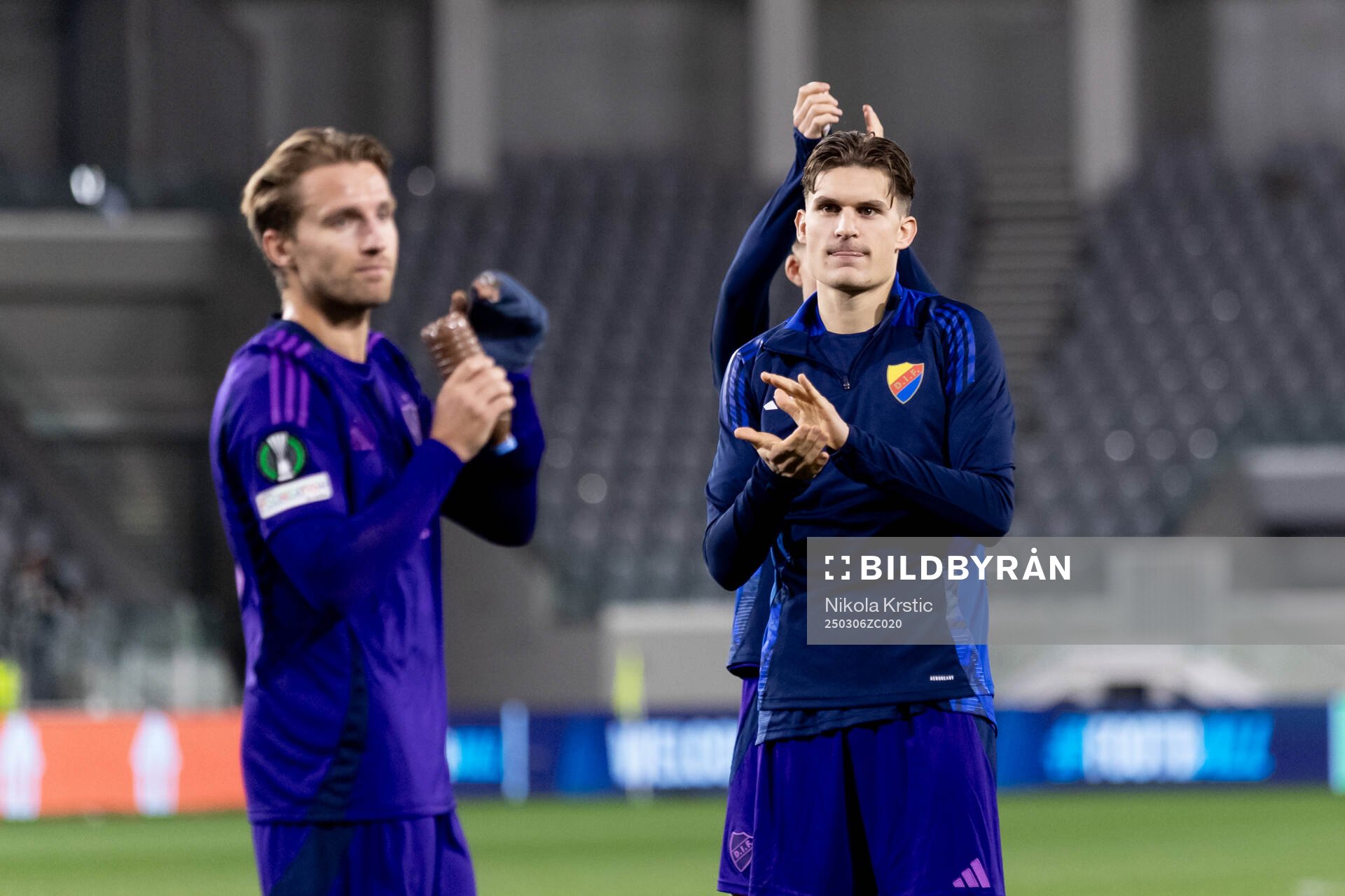 Nino Žugelj of Djurgården after the Conference League football match between Pafos and Djurgården on March 6, 2025 in Limassol. 