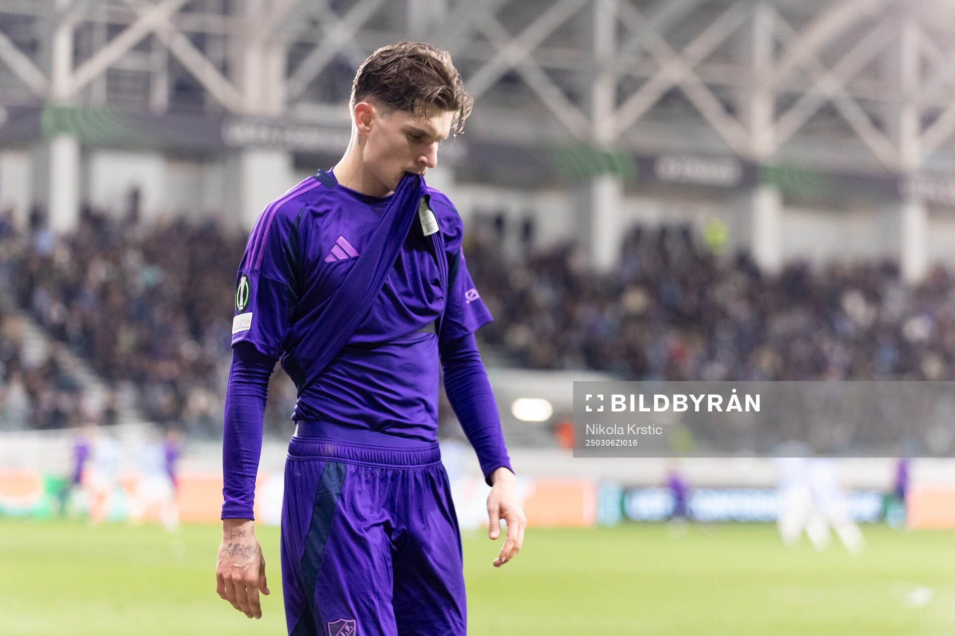 Nino Žugelj of Djurgården looks dejected