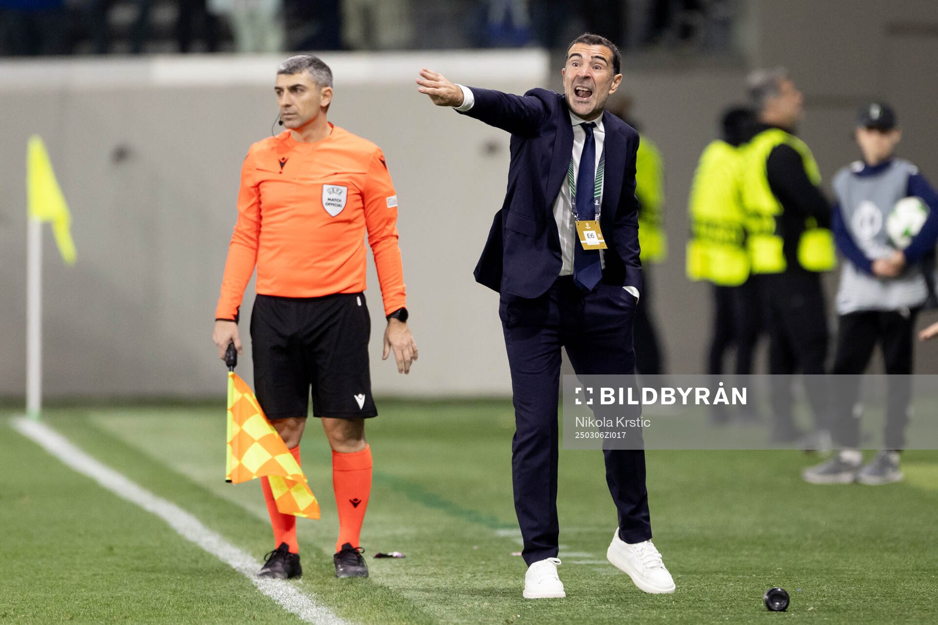 head coach Juan Carlos Carcedo of Pafos during the Conference League football match between Pafos and Djurgården on March 6, 2025 in Limassol.