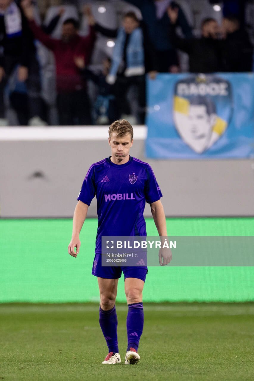 Rasmus Schuller of Djurgården looks dejected