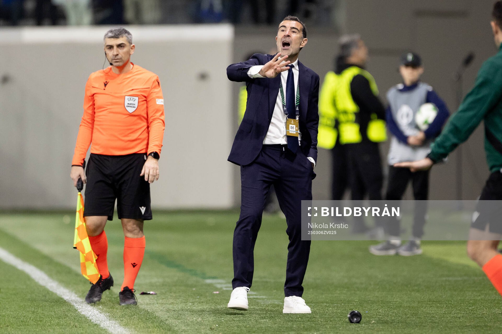 head coach Juan Carlos Carcedo of Pafos during the Conference League football match between Pafos and Djurgården on March 6, 2025 in Limassol.