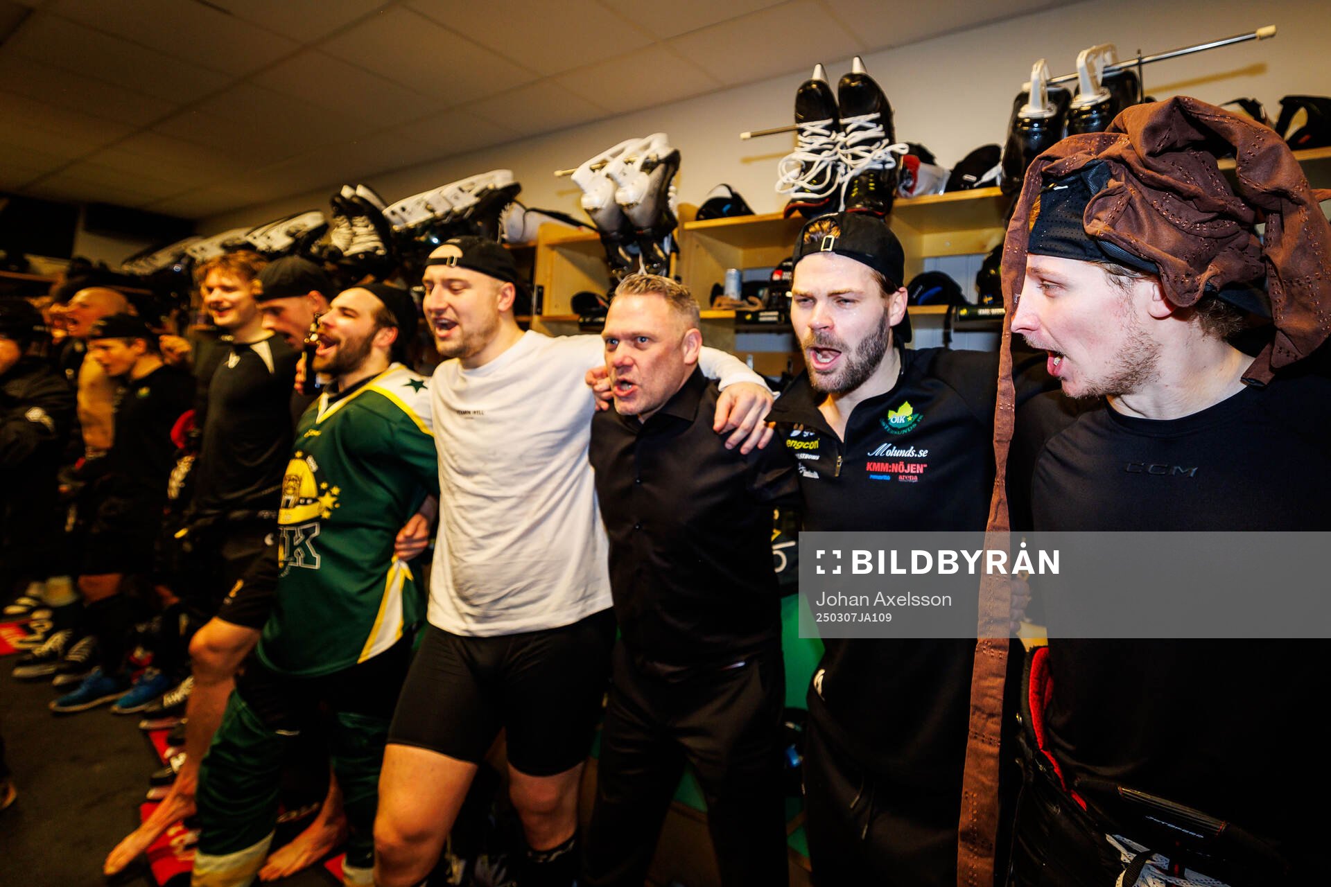 Östersunds tränare Mikael Holmqvist, Emil Molin och Karl