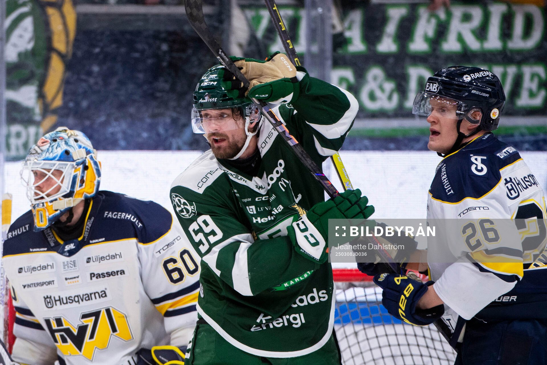 Färjestads Linus Johansson och HV71s Tommi Tikka