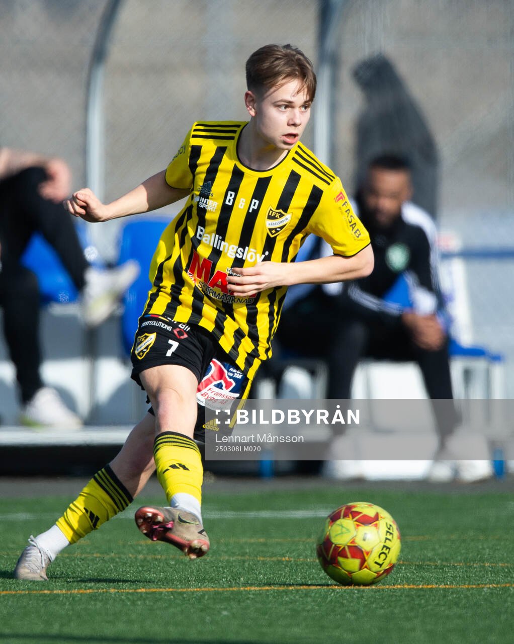 IFK Hässleholms Max Persson i träningsmatchen mellan IFK