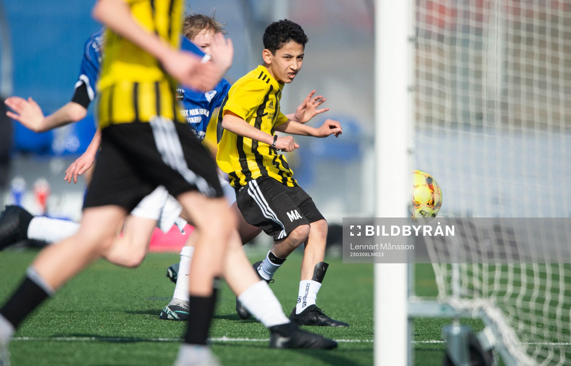 IFK Hässleholms Mustafa Ali gör mål i träningsmatchen