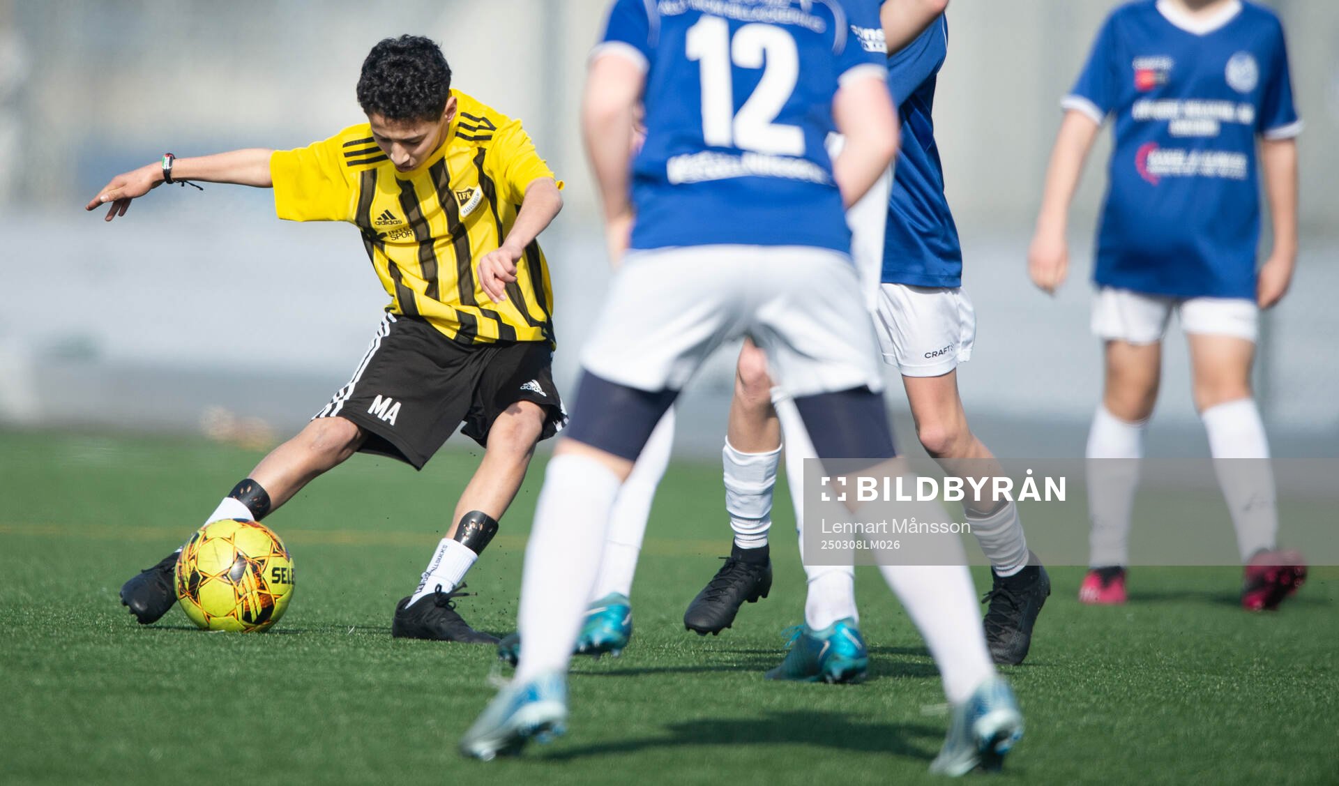 IFK Hässleholms Mustafa Ali i träningsmatchen för pojkar