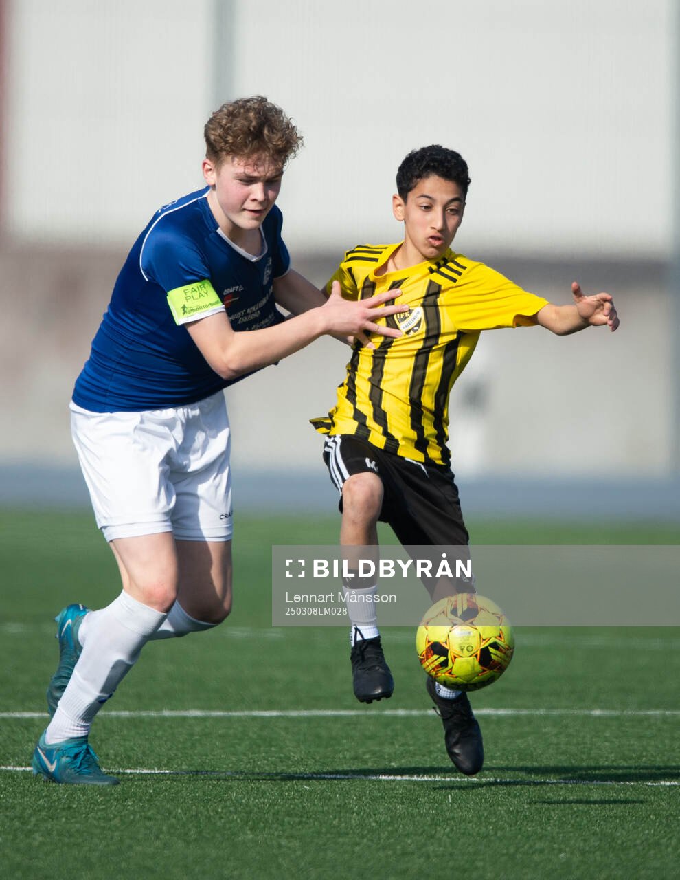 IFK Hässleholms Mustafa Ali i träningsmatchen för pojkar födda 2011, U14, mellan IFK Hässleholm och Askeröd i Hässleholm 8 mars 2025.