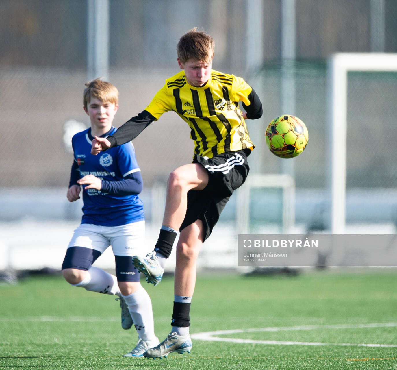 IFK Hässleholms Måns Johansson i träningsmatchen för