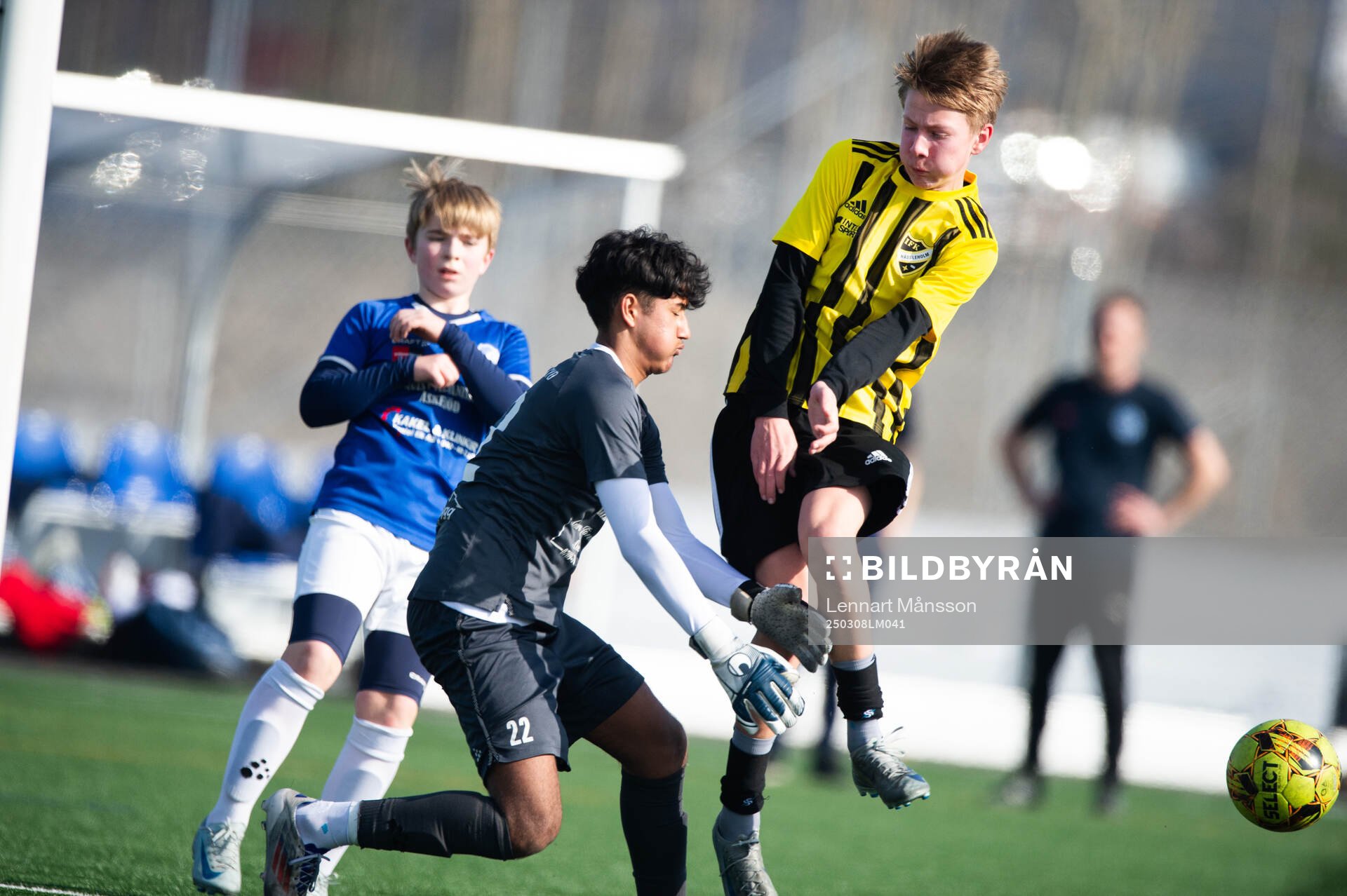 IFK Hässleholms Måns Johansson i träningsmatchen för