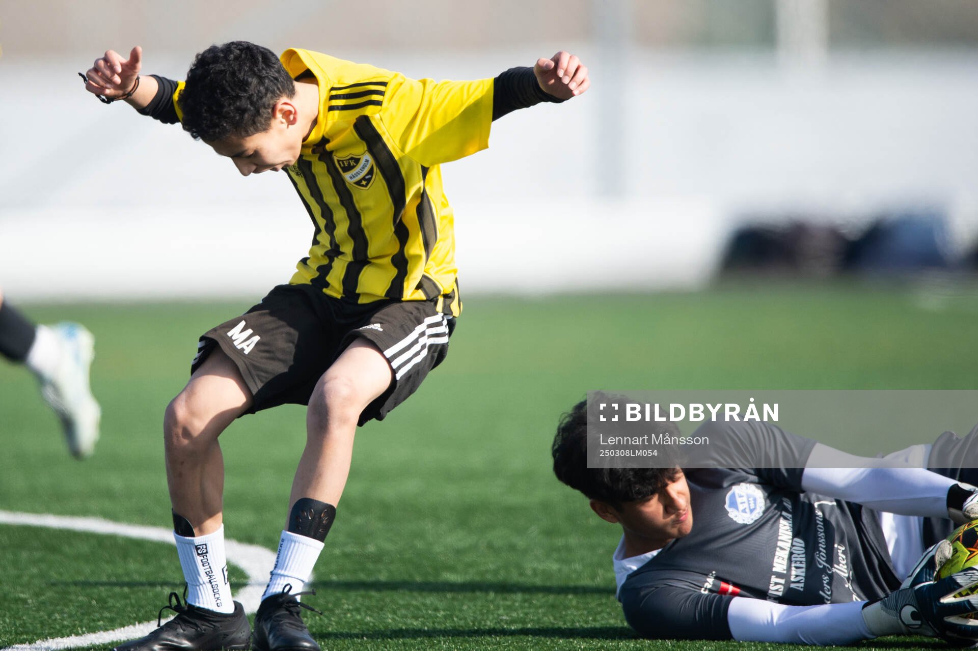 IFK Hässleholms Mustafa Ali i träningsmatchen för pojkar