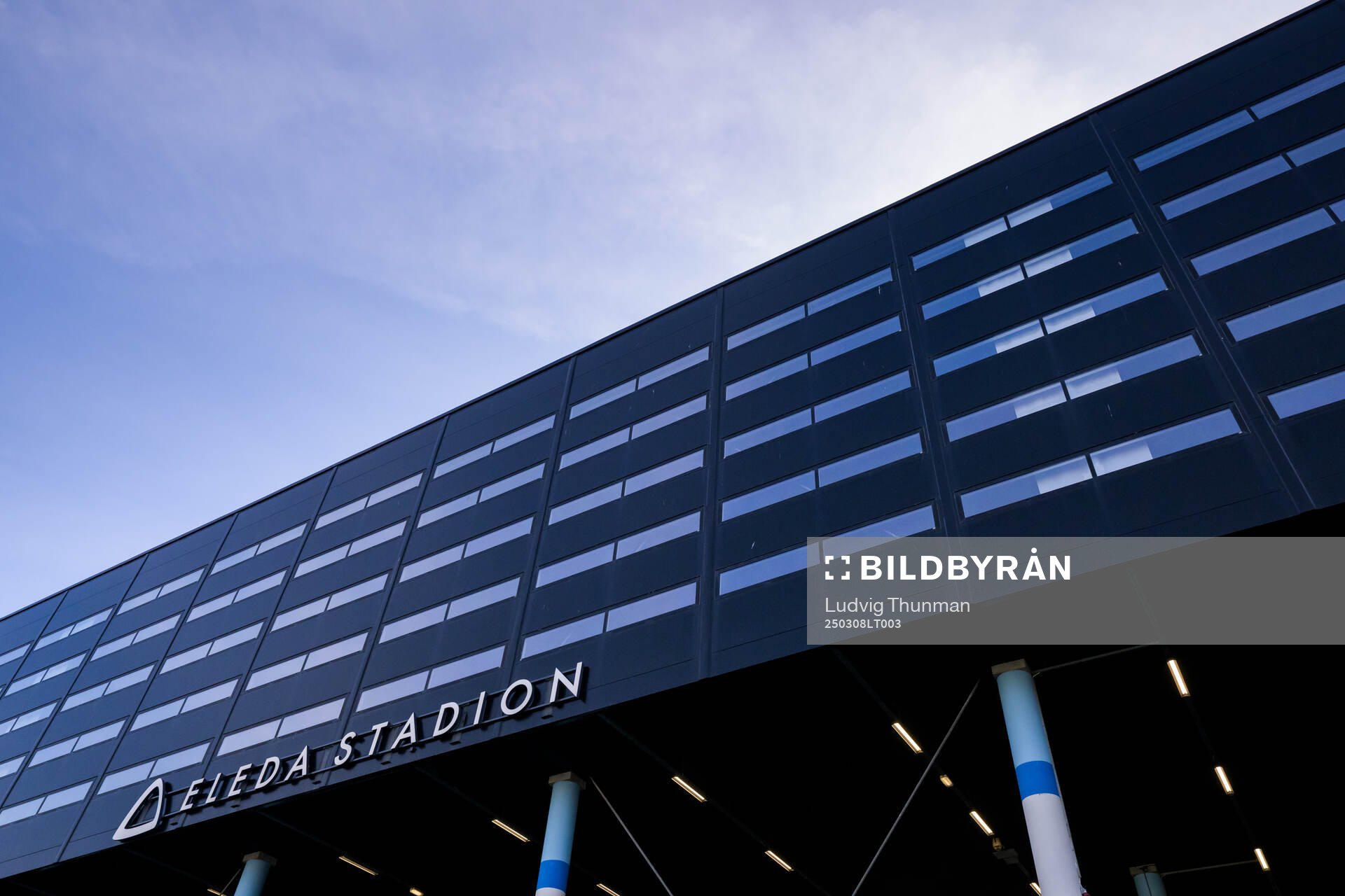 Exteriör vy över Eleda Stadion