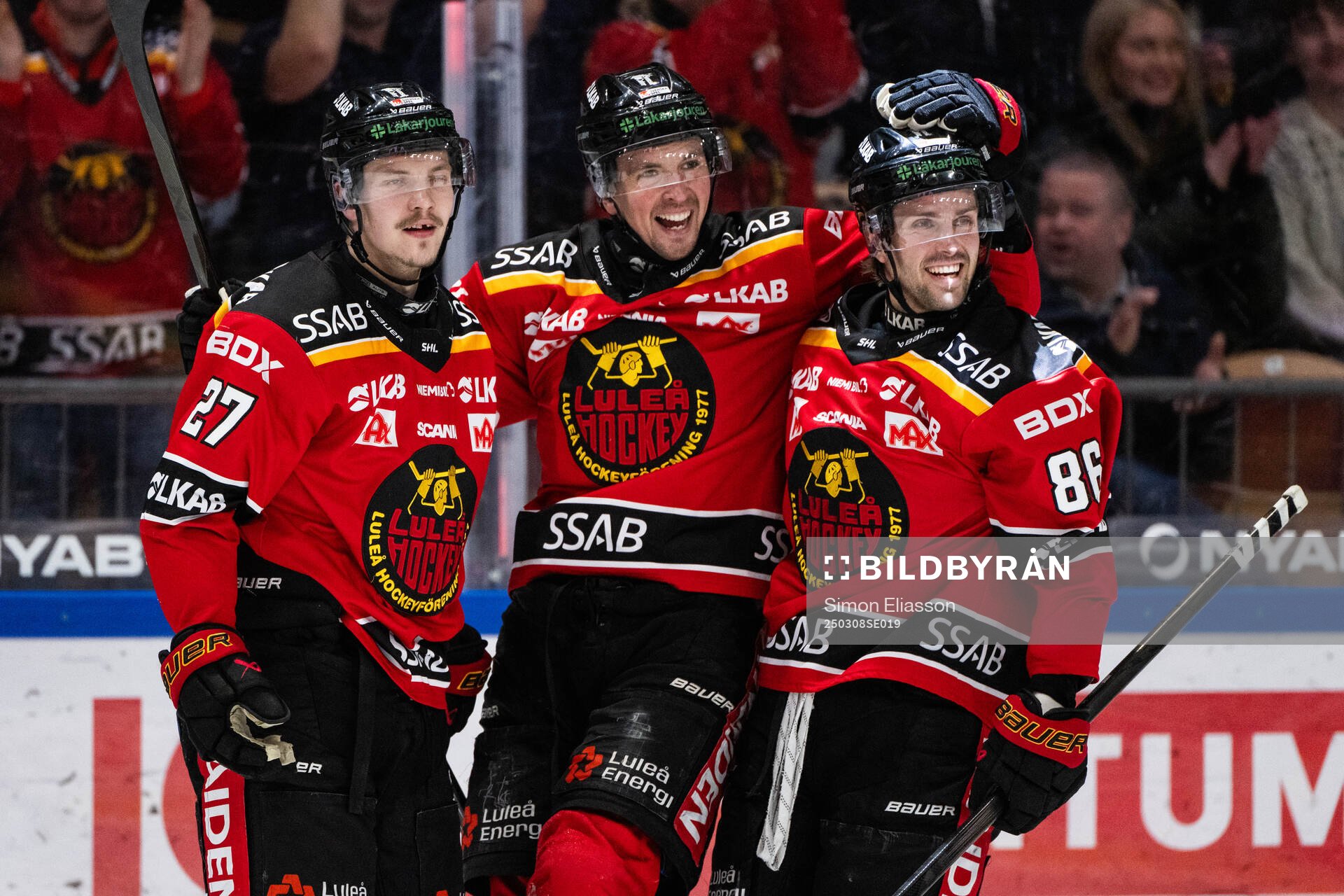 Luleås Oskari Laaksonen, Eetu Koivistoinen och Mathias