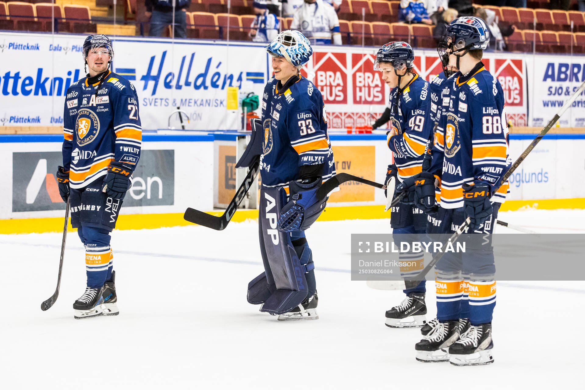 Växjös Martin Lundberg och målvakt Emil Larmi och Leo
