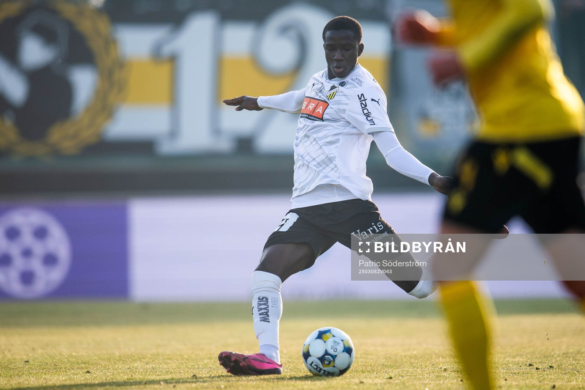 Häckens Abdoulaye Faye under kvartsfinalen i Svenska Cupen mellan Mjällby och Häcken den 8 mars 2025 i Hällevik. 