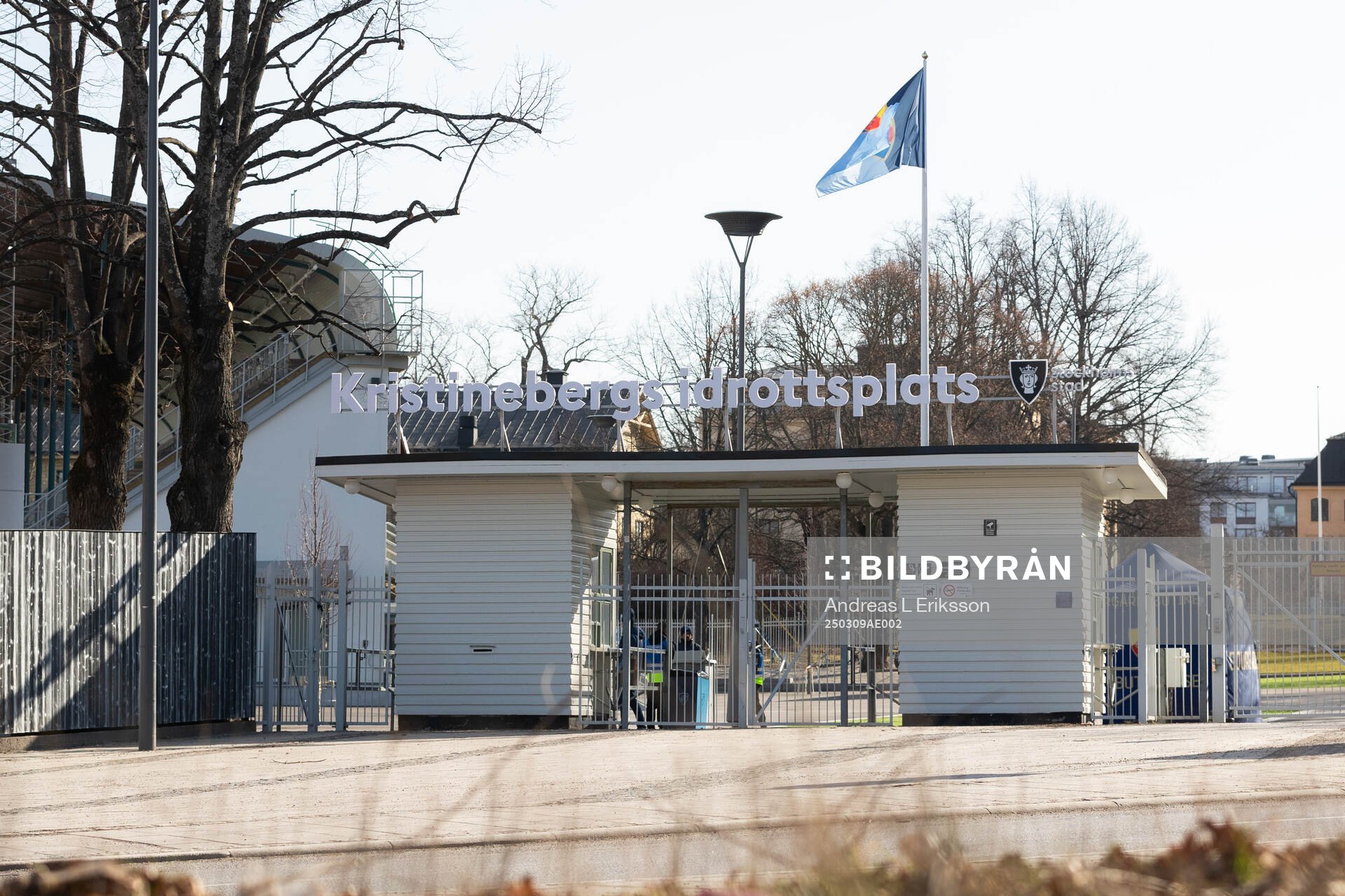 Kristinebergs IP inför under fotbollsmatchen i Svenska Cupen mellan Djurgården och Vittsjö den 9 mars 2025 i Stockholm. 