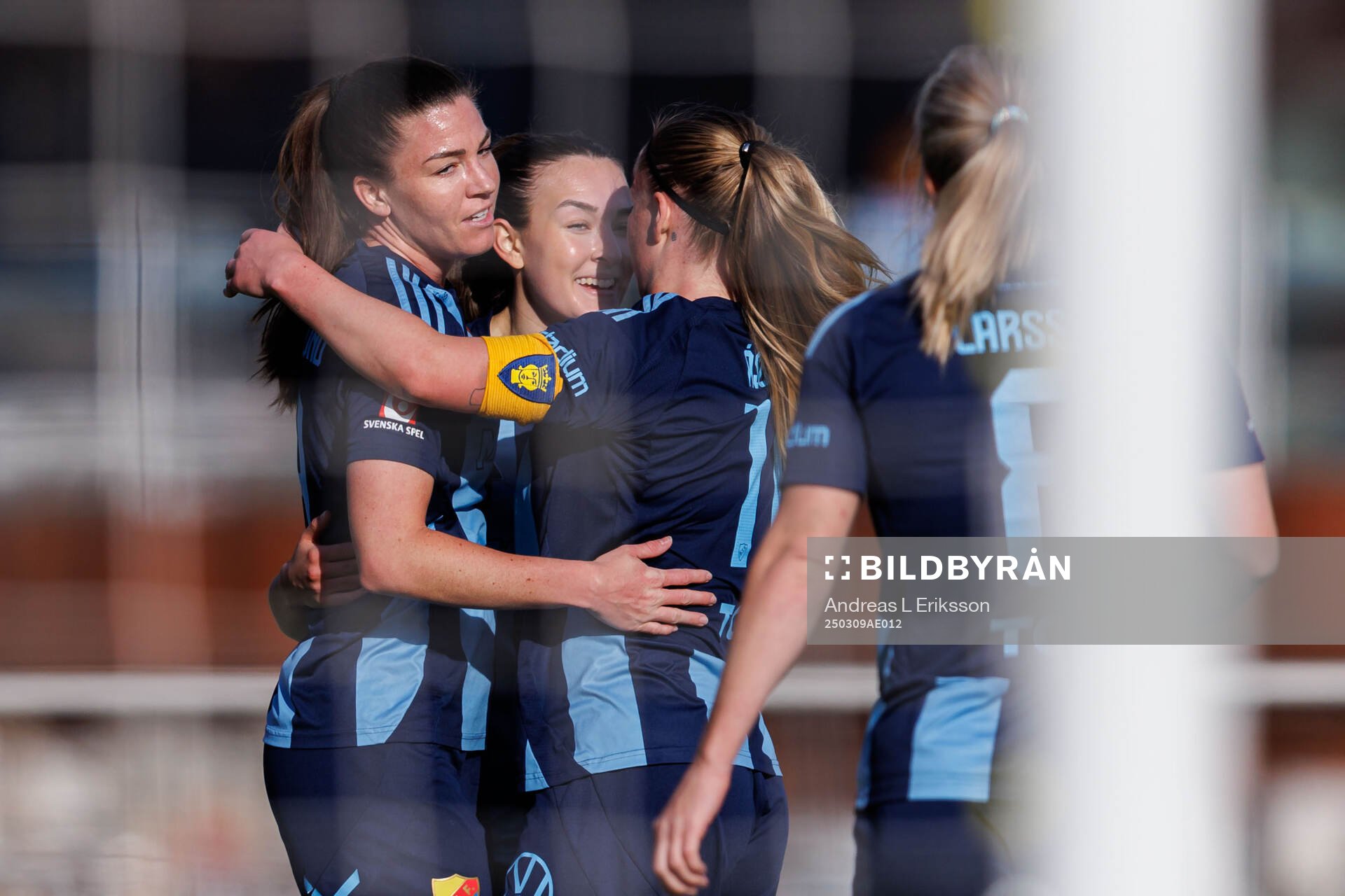 Djurgårdens Pauline Hammarlund jublar efter 1-0 under fotbollsmatchen i Svenska Cupen mellan Djurgården och Vittsjö den 9 mars 2025 i Stockholm.
