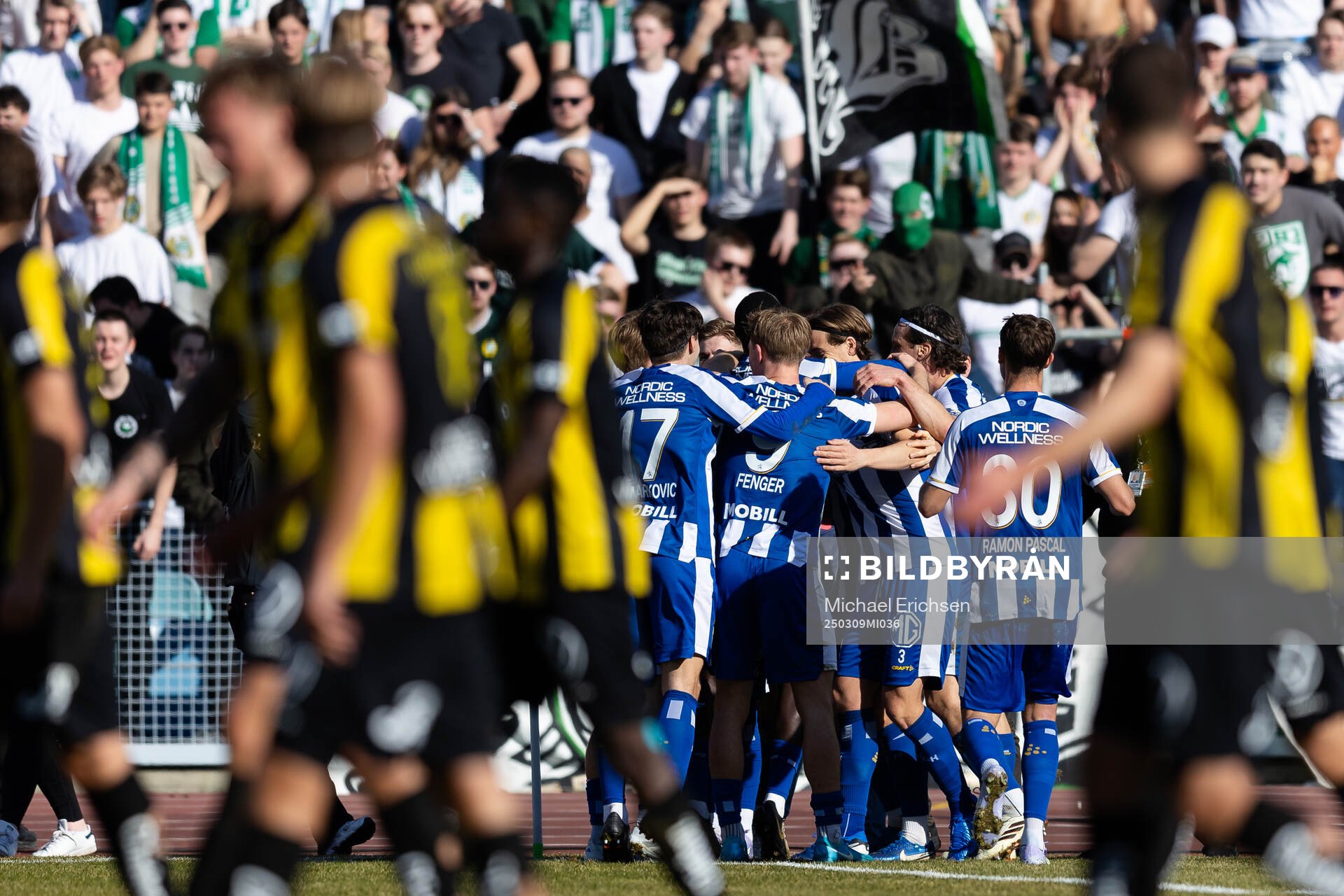 IFK Göteborgs Tobias Heintz jublar efter 1-0 under kvartsfinalen i Svenska Cupen mellan IFK Göteborg och Hammarby den 9 mars 2025 i Göteborg.