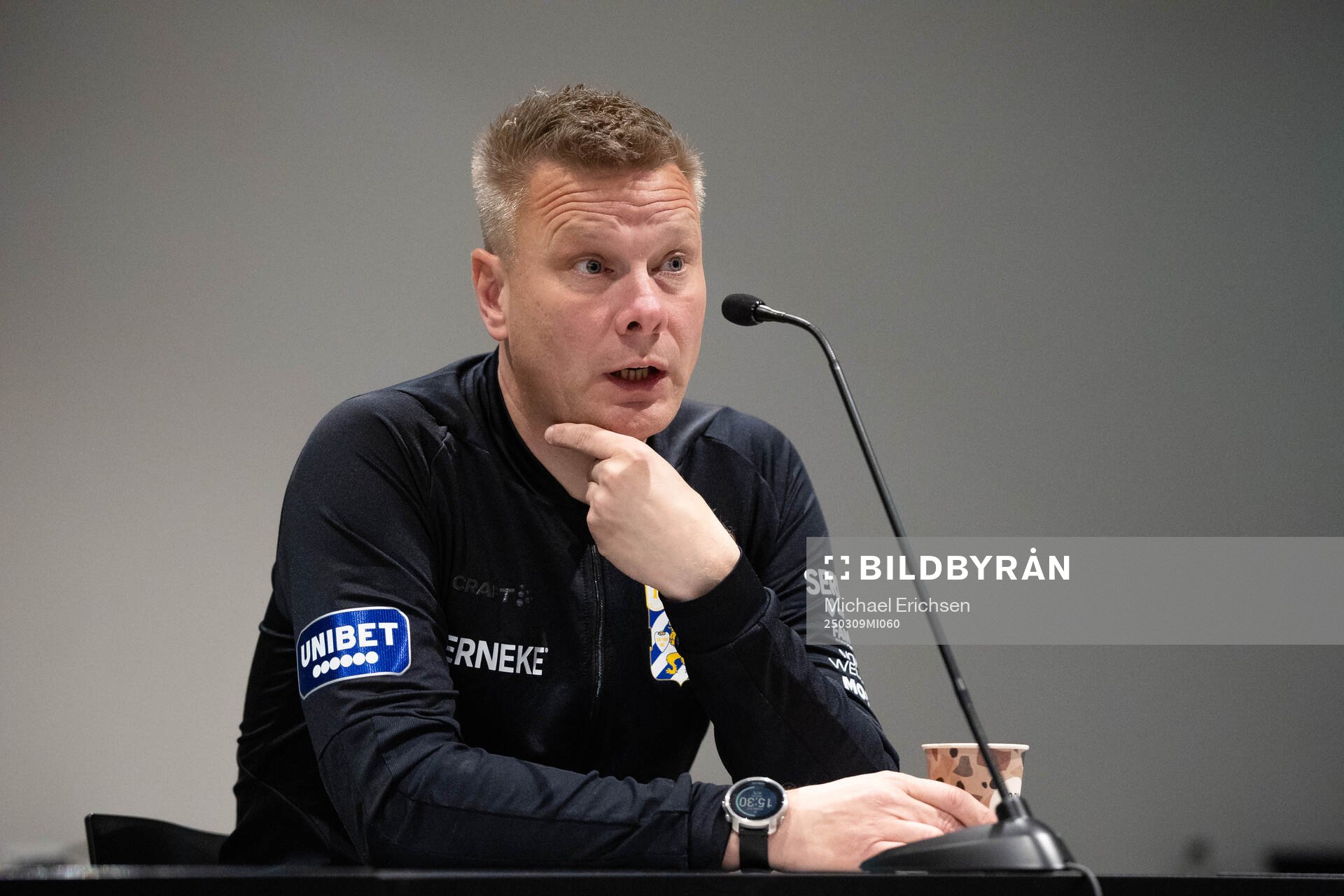 IFK Göteborgs tränare Stefan Billborn på presskonferensen