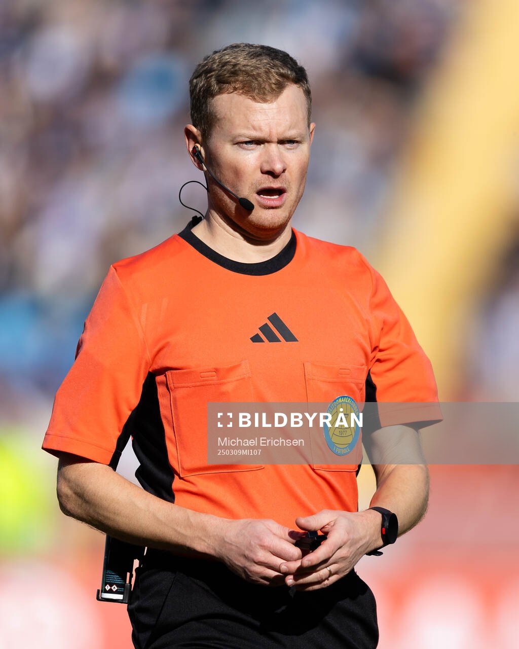 Domare Fredrik Klitte under kvartsfinalen i Svenska Cupen mellan IFK Göteborg och Hammarby den 9 mars 2025 i Göteborg. 