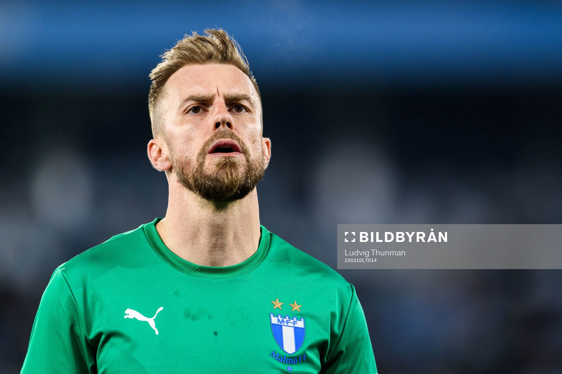 Malmö FFs målvakt Ricardo Friedrich inför kvartsfinalen i Svenska Cupen mellan Malmö FF och Elfsborg den 10 mars 2025 i Malmö. 