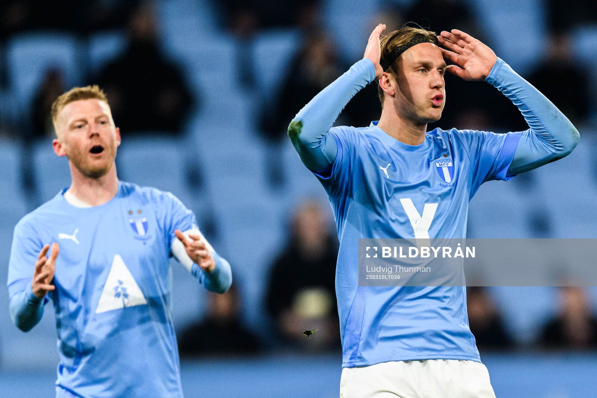 Malmö FFs Anders Christiansen och Erik Botheim deppar