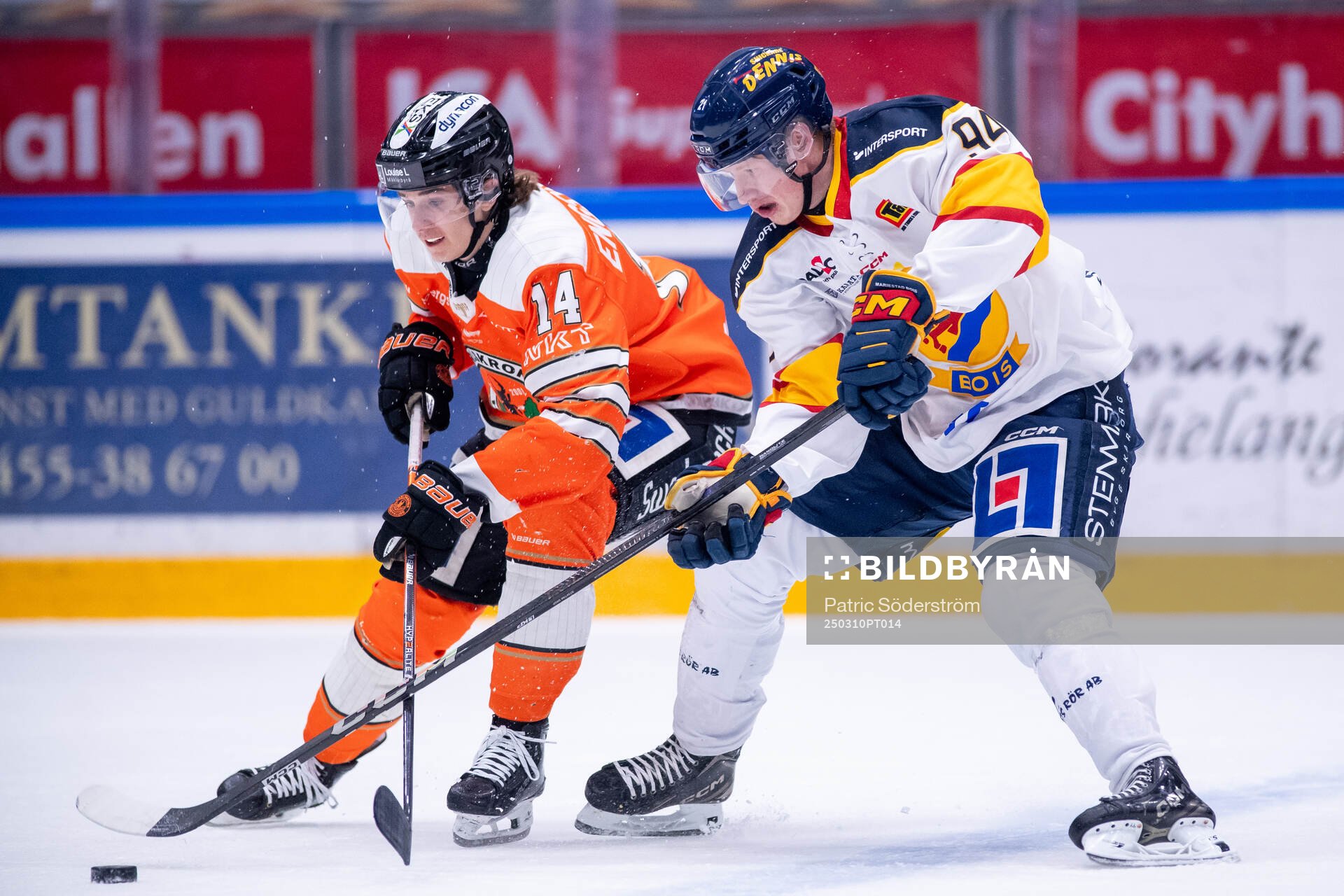 Karlskronas Liam Engström och Mariestads Emil Smedberg