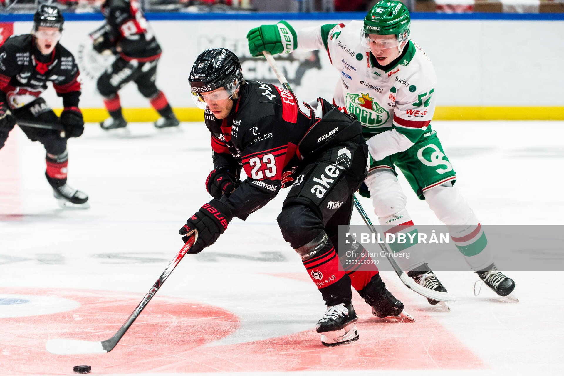 Malmö Redhawks Christoffer Forsberg och Rögles Felix